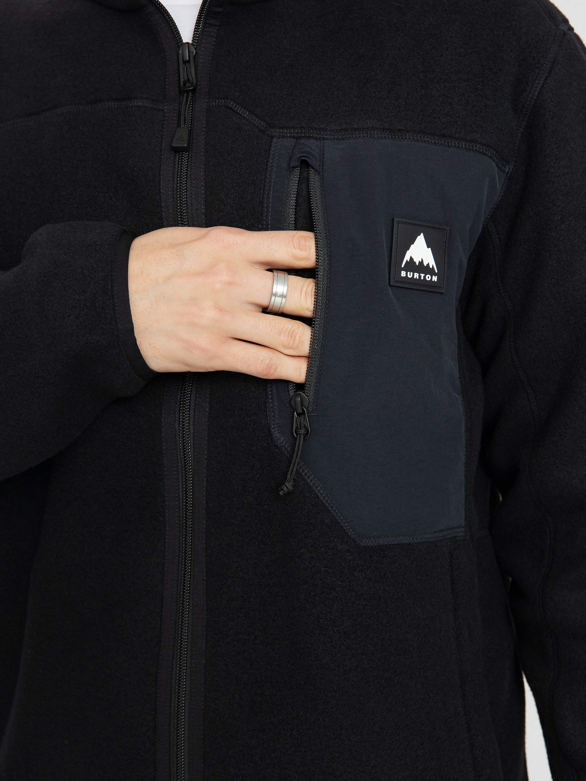 Mikina s kapucí Burton Cinder ZHD (true black)
