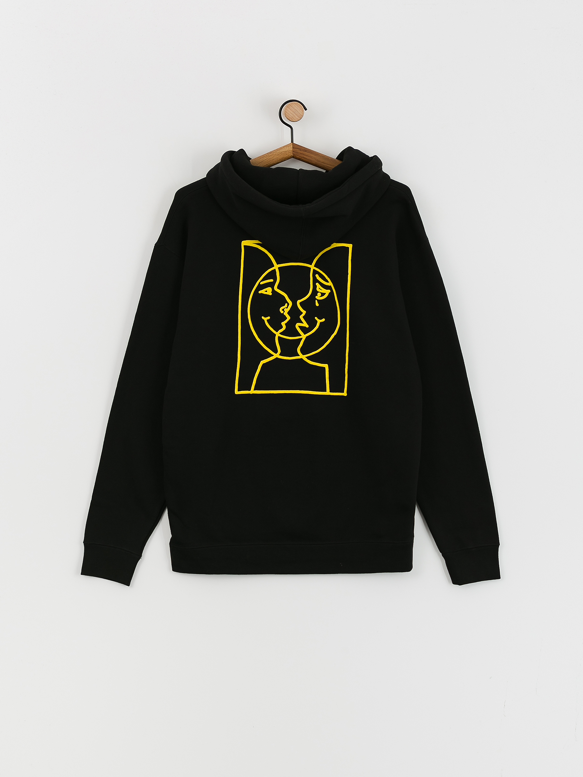 Mikina s kapucí Krooked Moonsmile Raw HD (black/yellow)