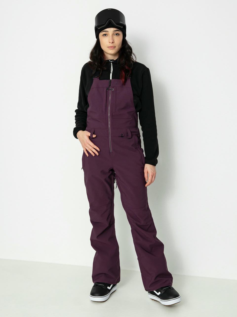 Dámské Snowboardové kalhoty Volcom Swift Bib Overall (blackberry)