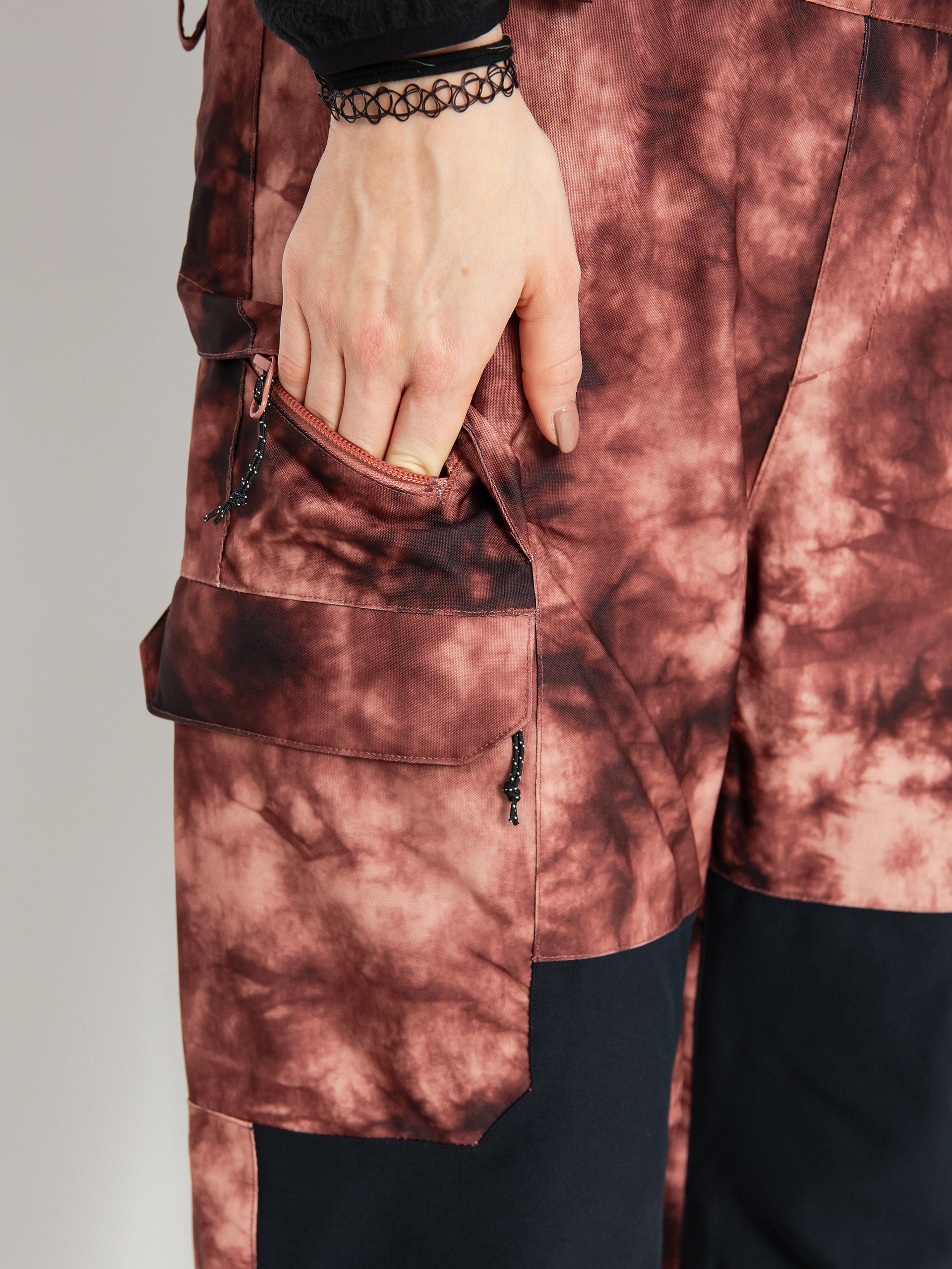 Dámské Snowboardové kalhoty Volcom Creston 3Dstretch Bib Overall (pink salt wash)