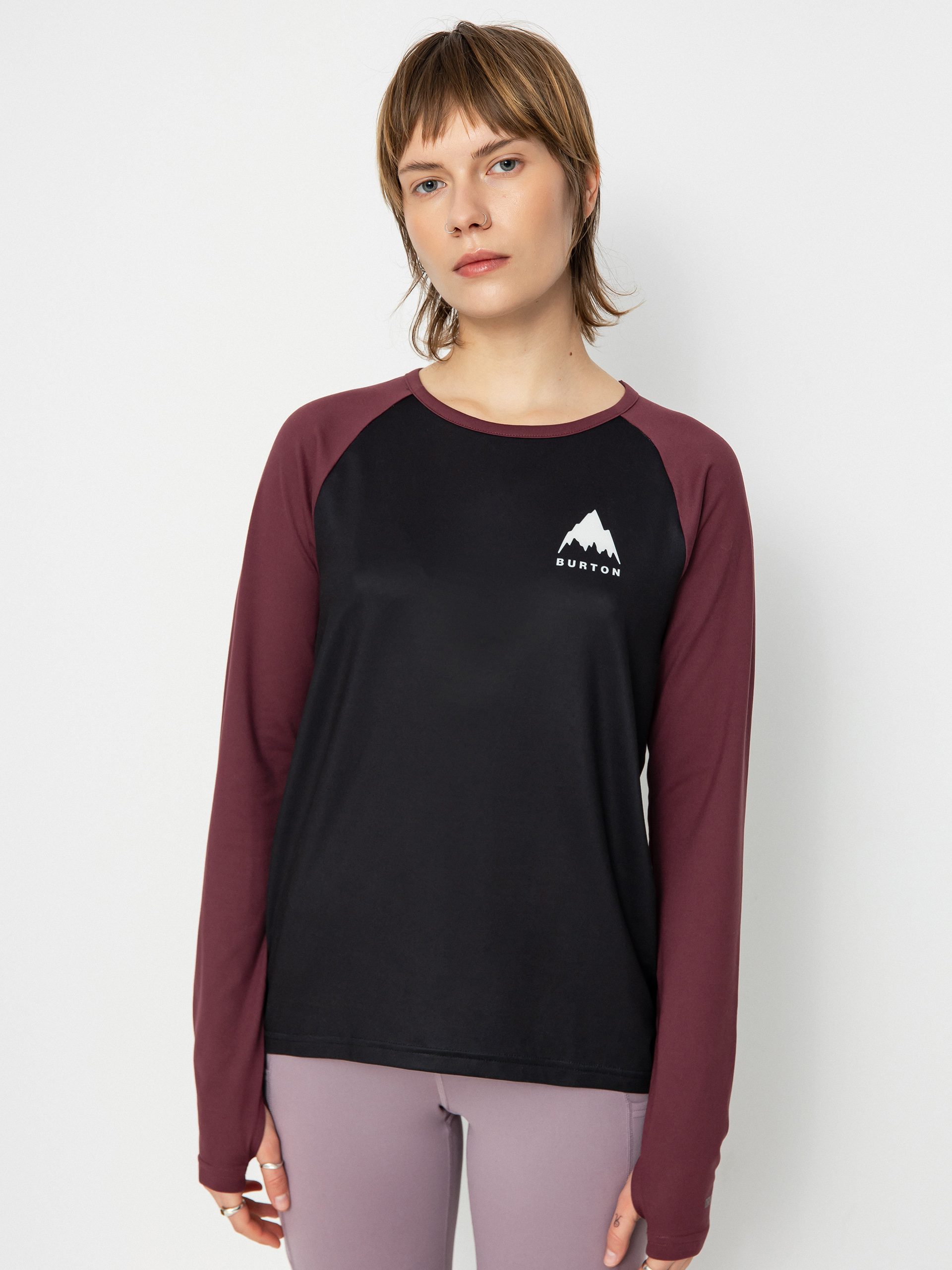 Dámský Triko Burton Roadie Base Layer Tech (true black/almandine)