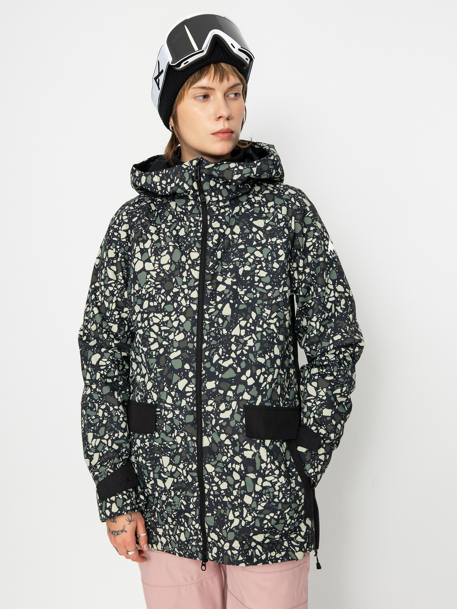 Snowboardová bunda Burton Lalik Wmn (sediment/true black)