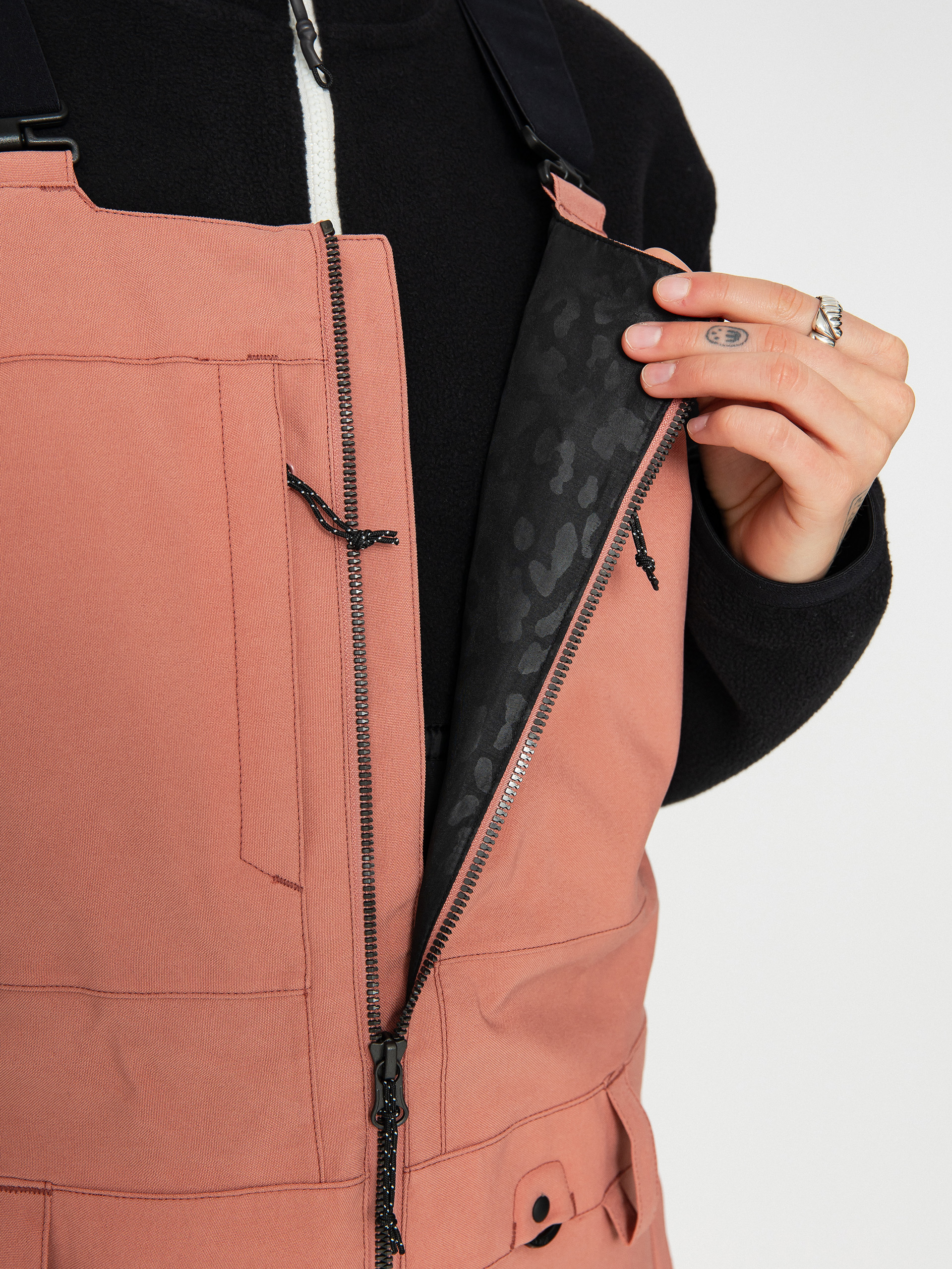 Dámské Snowboardové kalhoty Volcom Swift Bib Overall (earth pink)