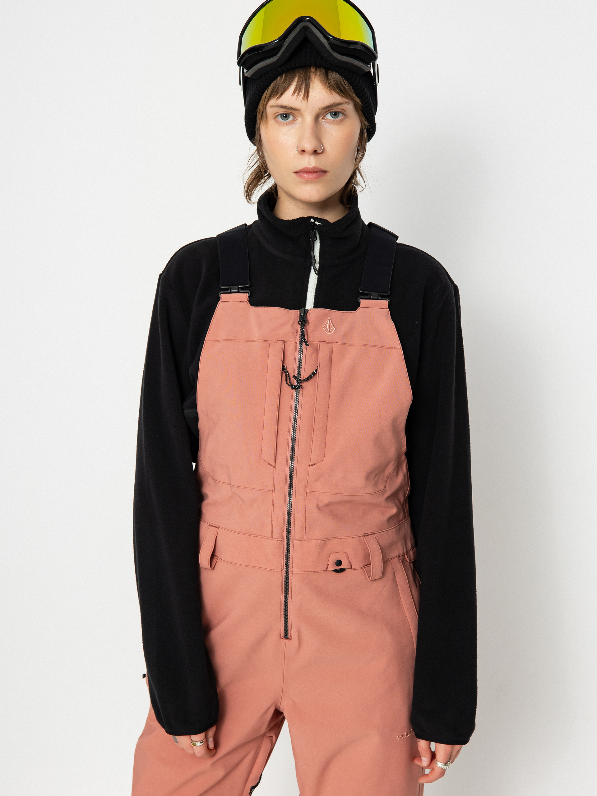 Dámské Snowboardové kalhoty Volcom Swift Bib Overall (earth pink)