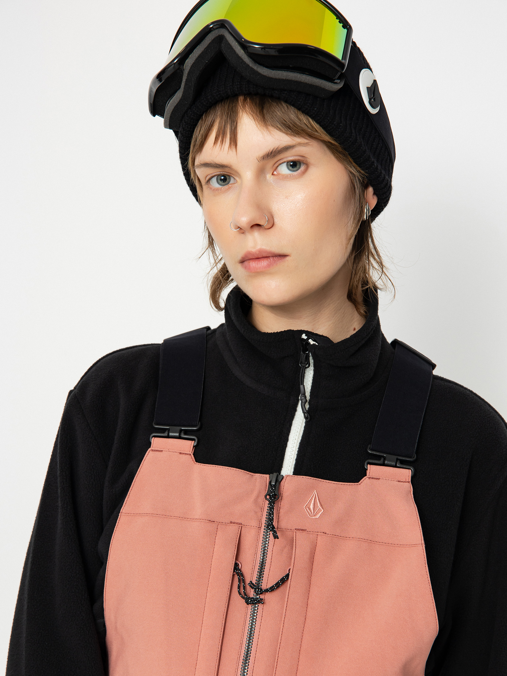 Dámské Snowboardové kalhoty Volcom Swift Bib Overall (earth pink)