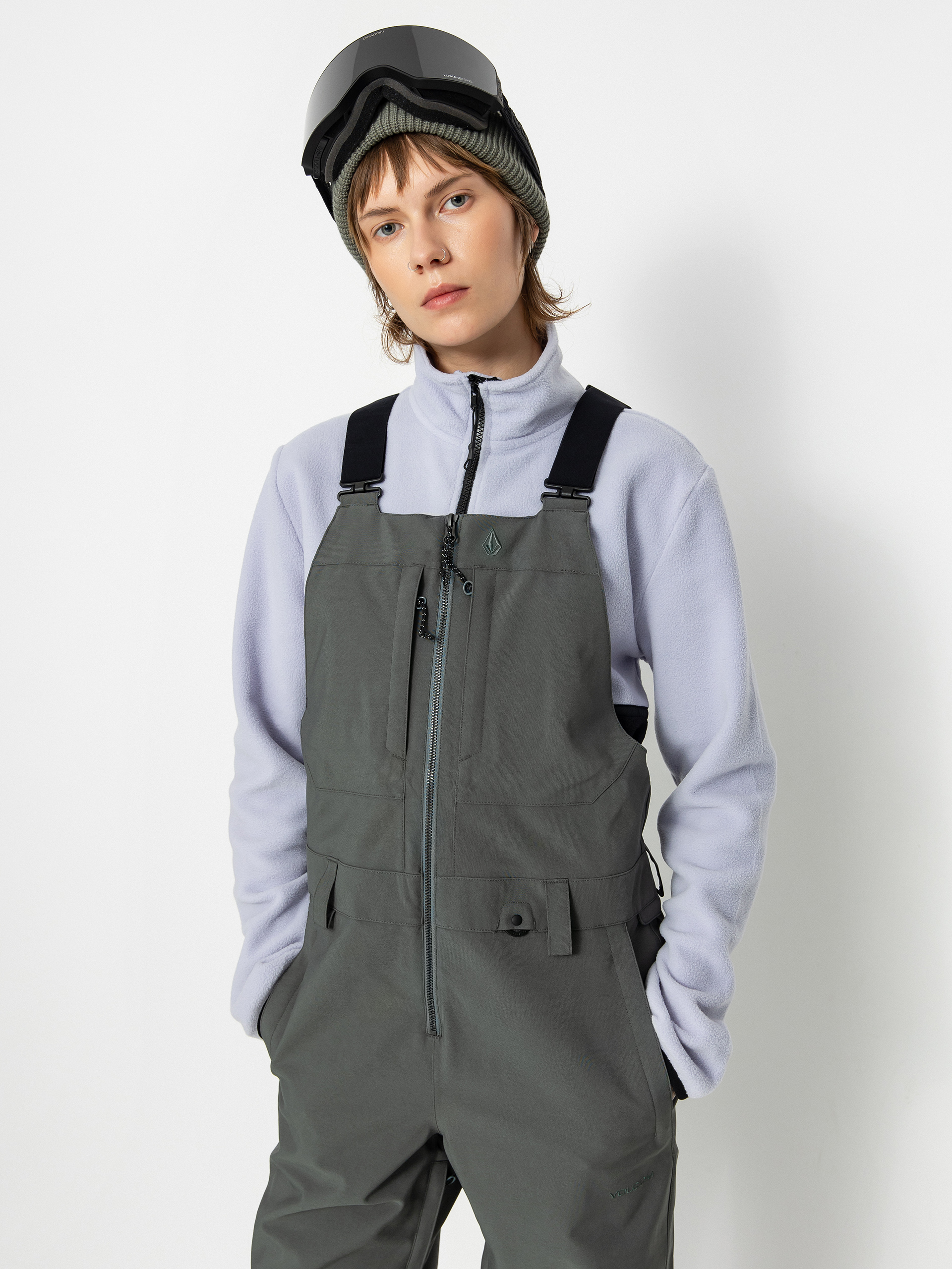 Dámské Snowboardové kalhoty Volcom Swift Bib Overall (eucalyptus)