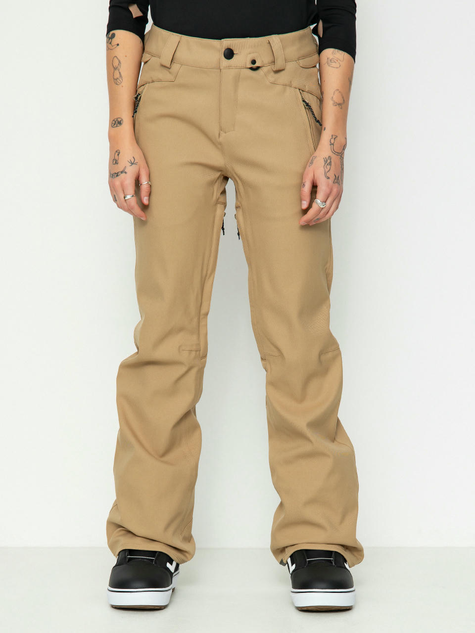 Snowboardové kalhoty Volcom Species Stretch Wmn (dark khaki)