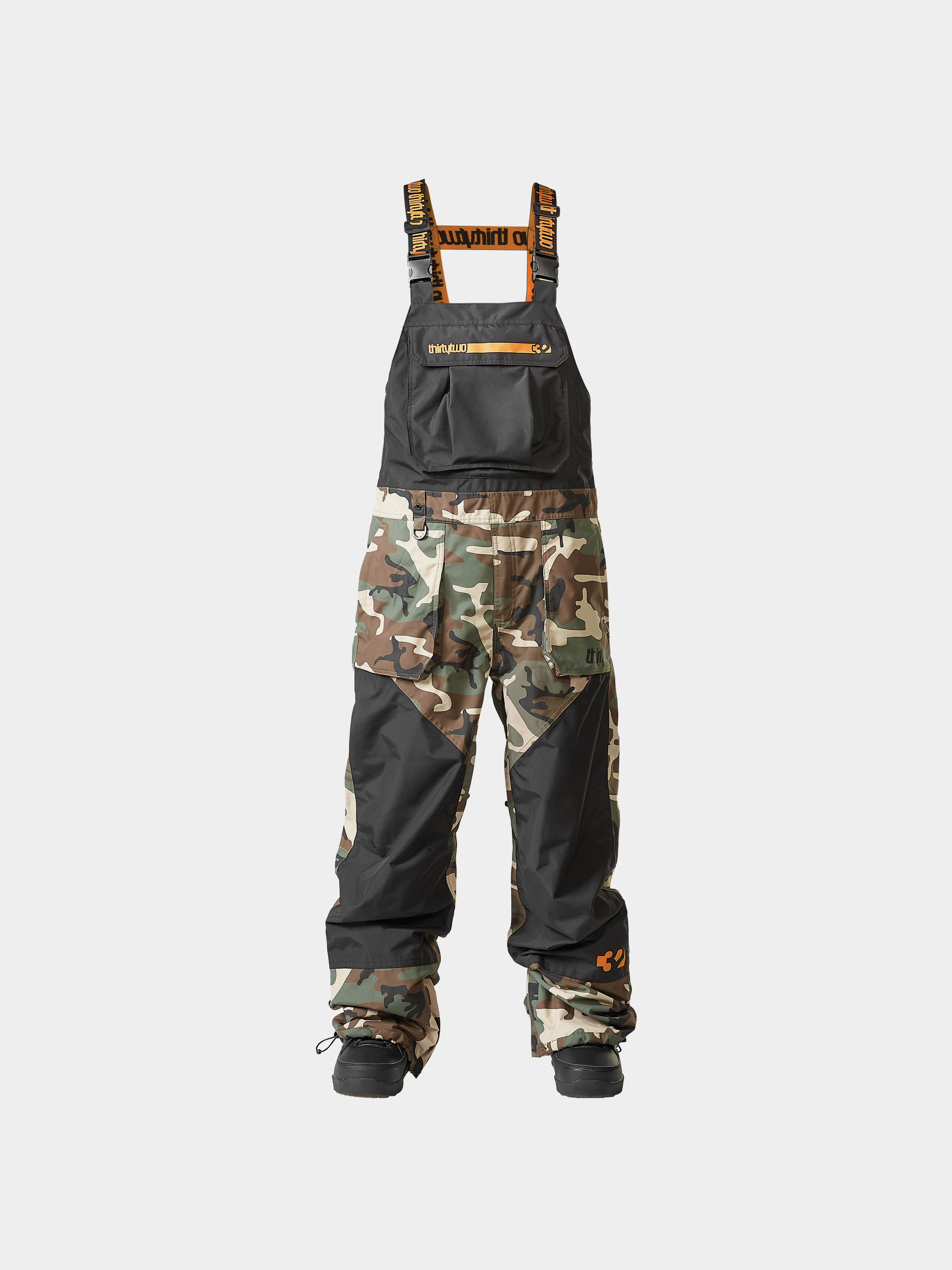 Pánské Snowboardové kalhoty ThirtyTwo Basement Bib (black/camo)