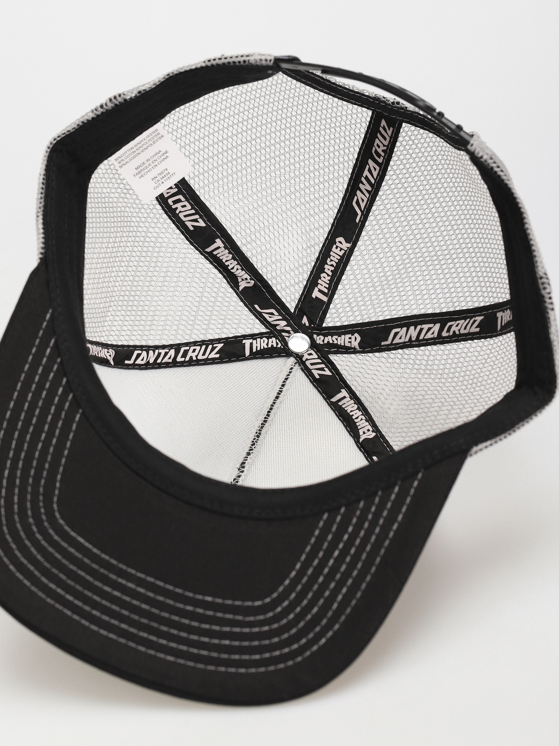 Kšiltovka Santa Cruz X Thrasher Screaming Logo Mesh Trucker (black/grey)
