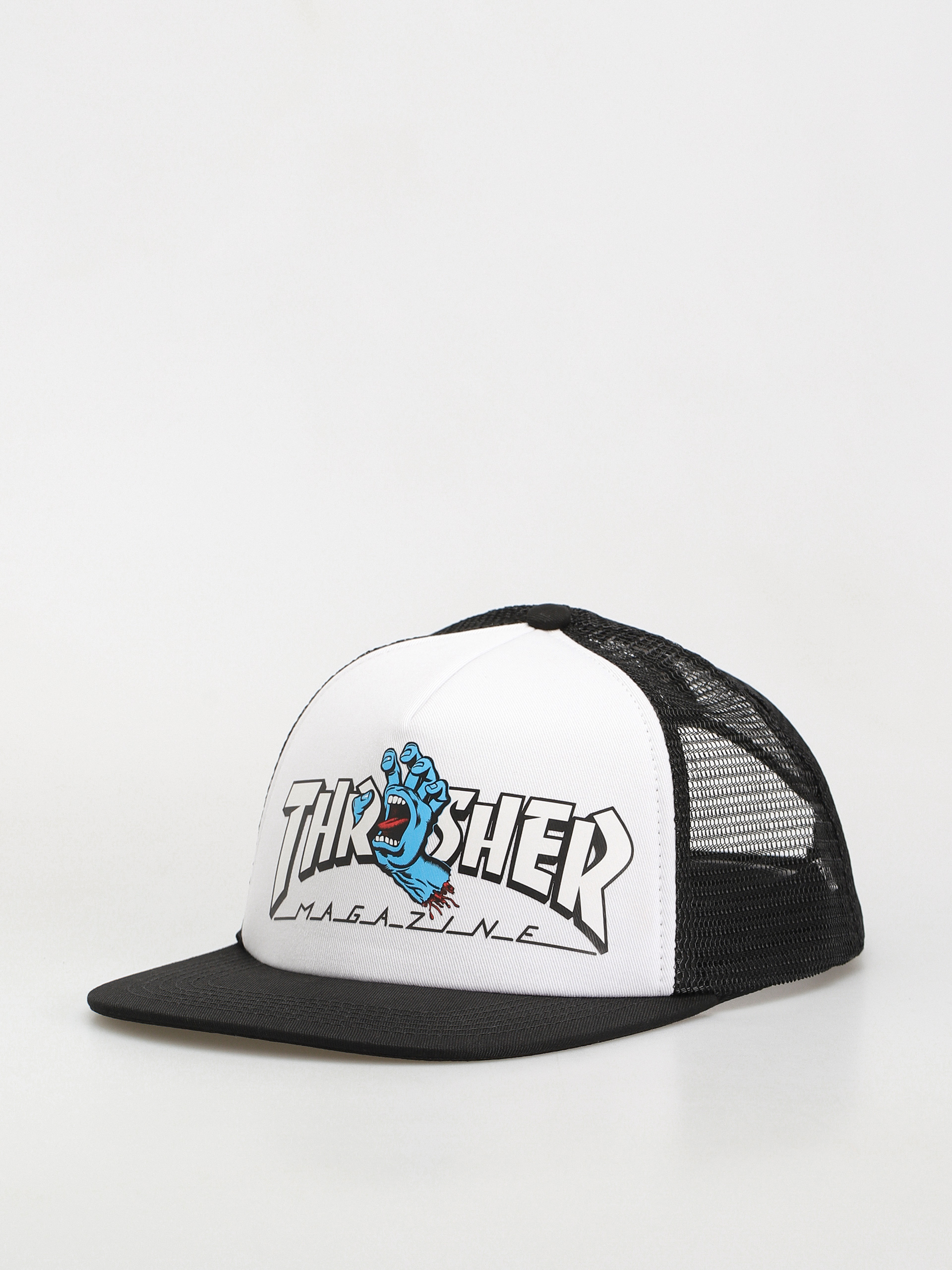 Kšiltovka Santa Cruz X Thrasher Screaming Logo Mesh Trucker (white/black)