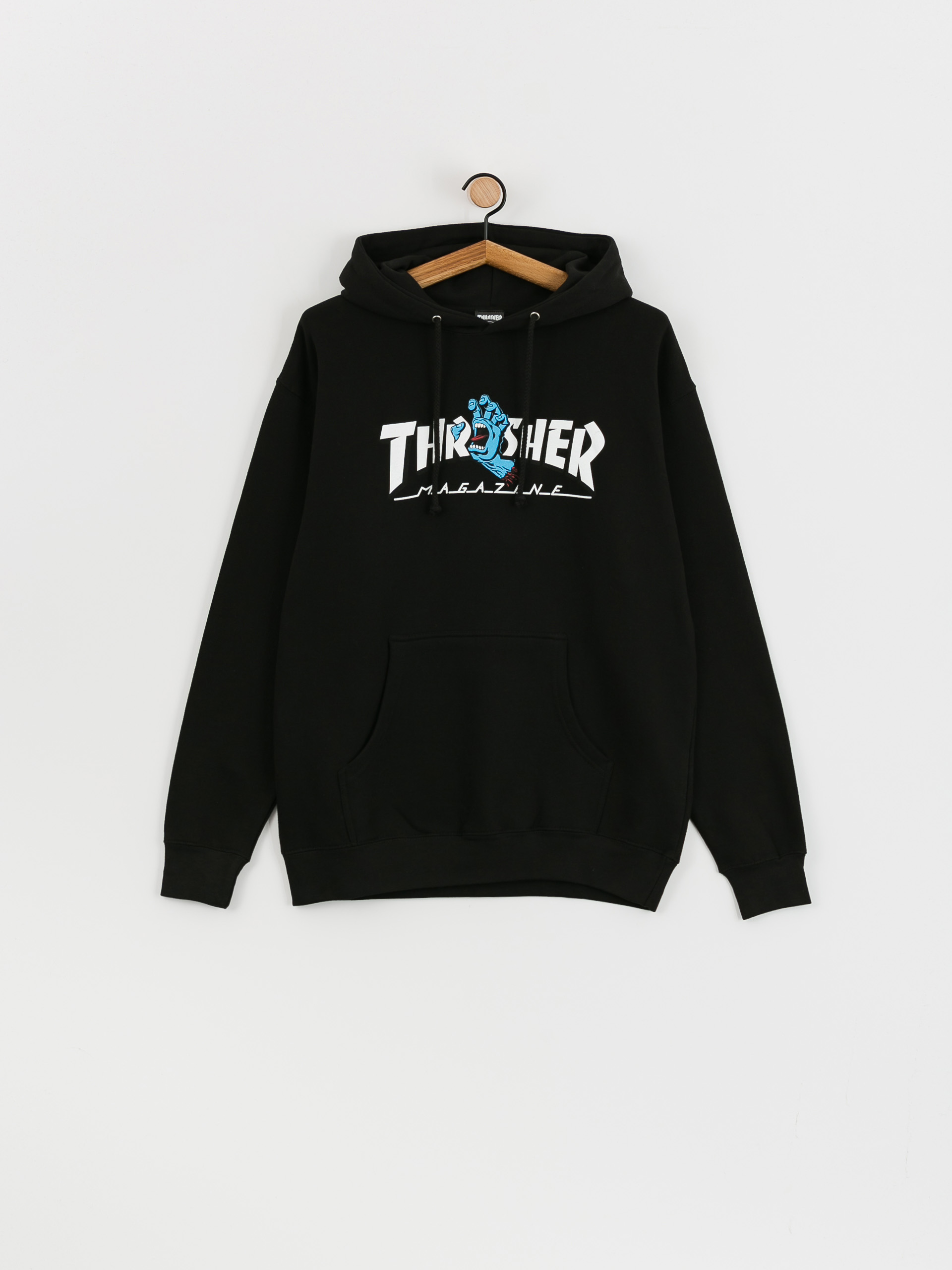 Mikina s kapucí Santa Cruz X Thrasher Screaming Logo HD (black)