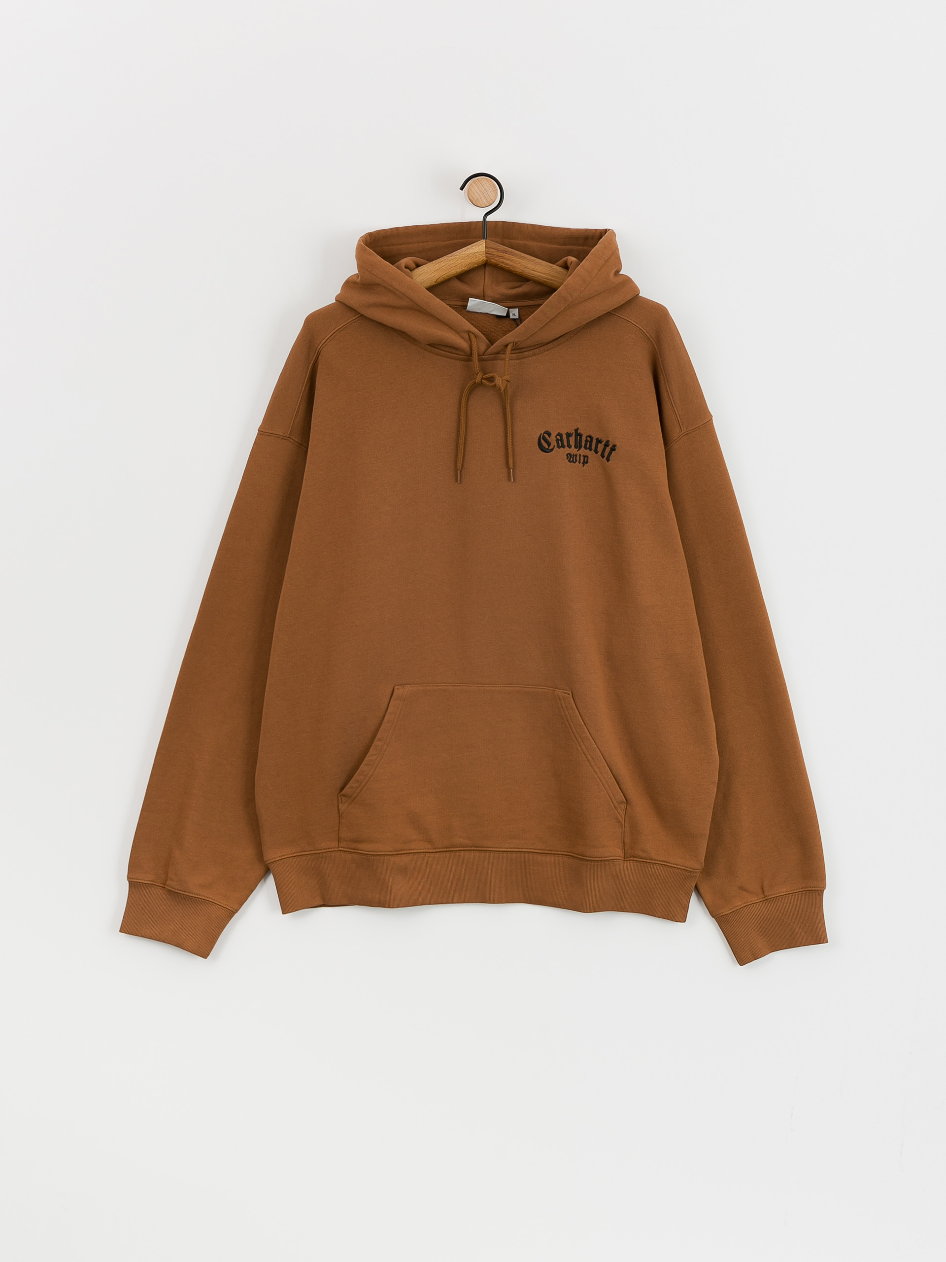 Mikina s kapucí Carhartt WIP Onyx Script HD (hamilton brown/black)