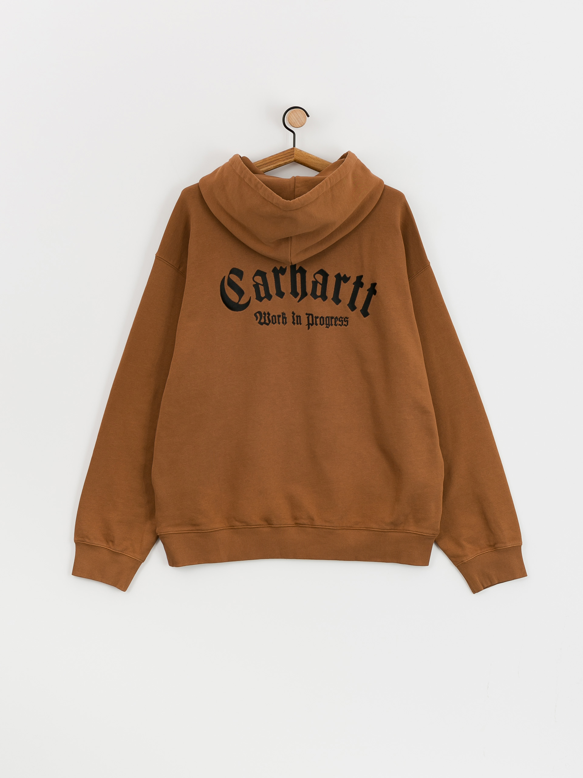 Mikina s kapucí Carhartt WIP Onyx Script HD (hamilton brown/black)