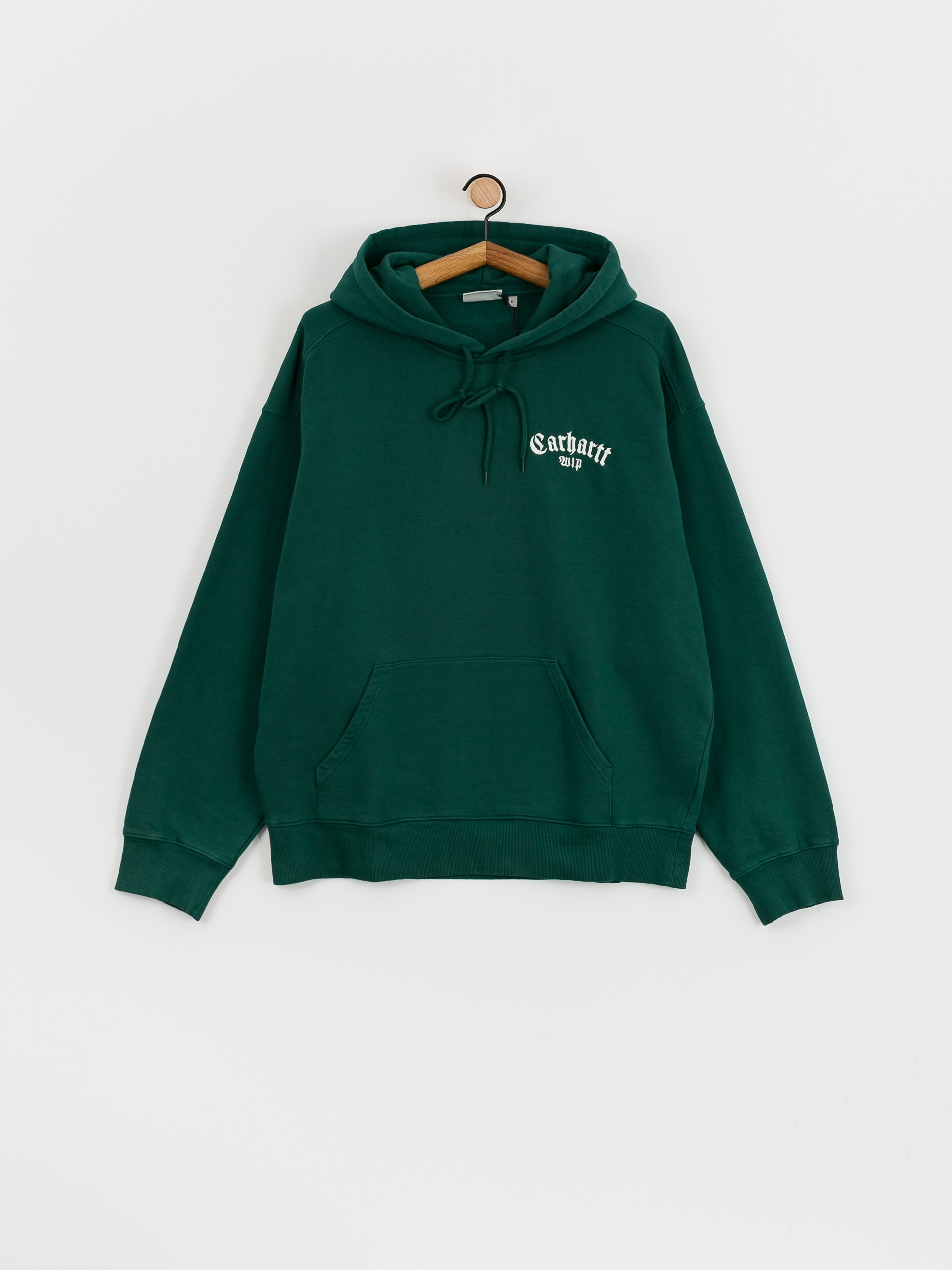 Mikina s kapucí Carhartt WIP Onyx Script HD (chervil/white)