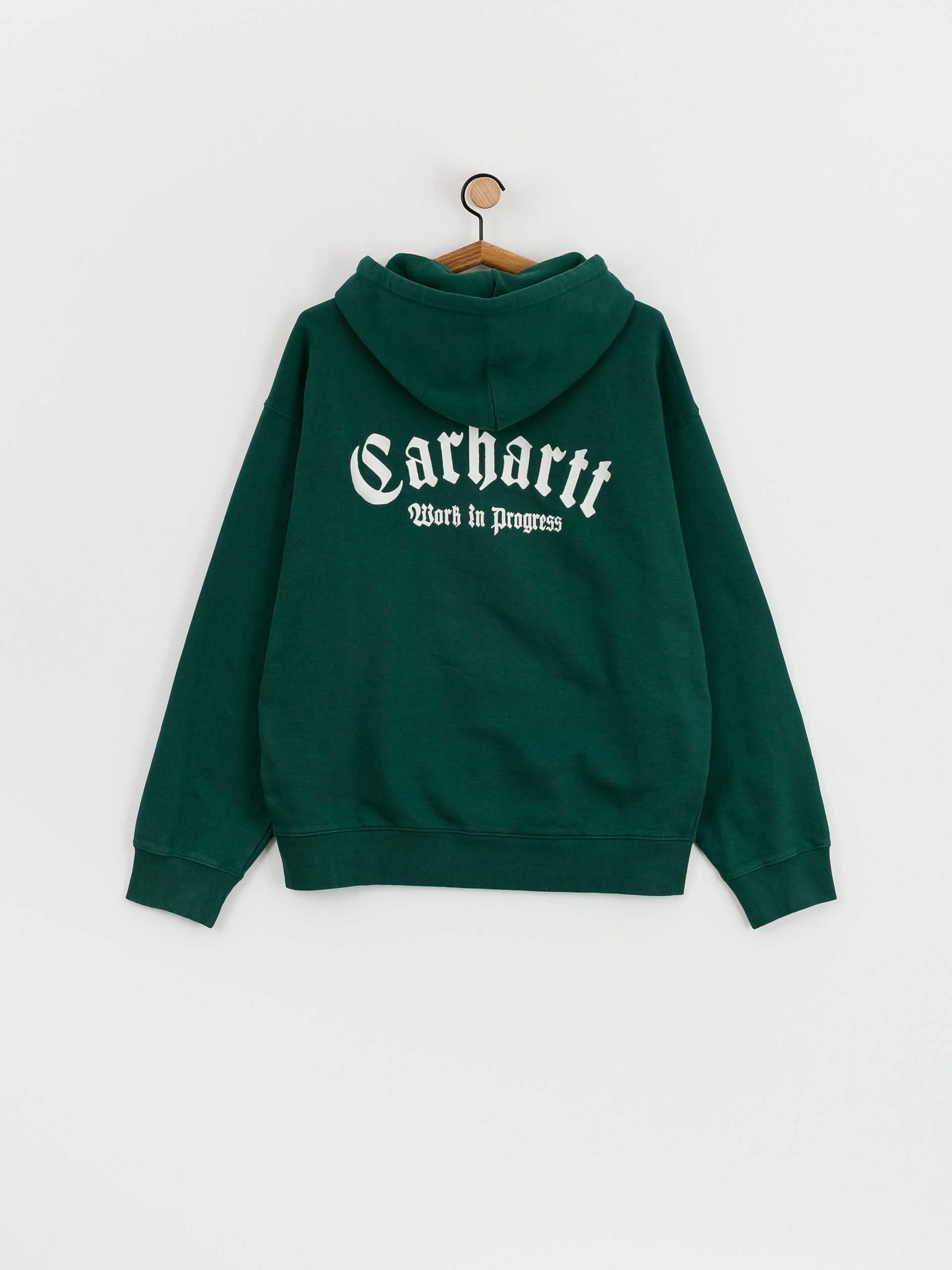 Mikina s kapucí Carhartt WIP Onyx Script HD (chervil/white)
