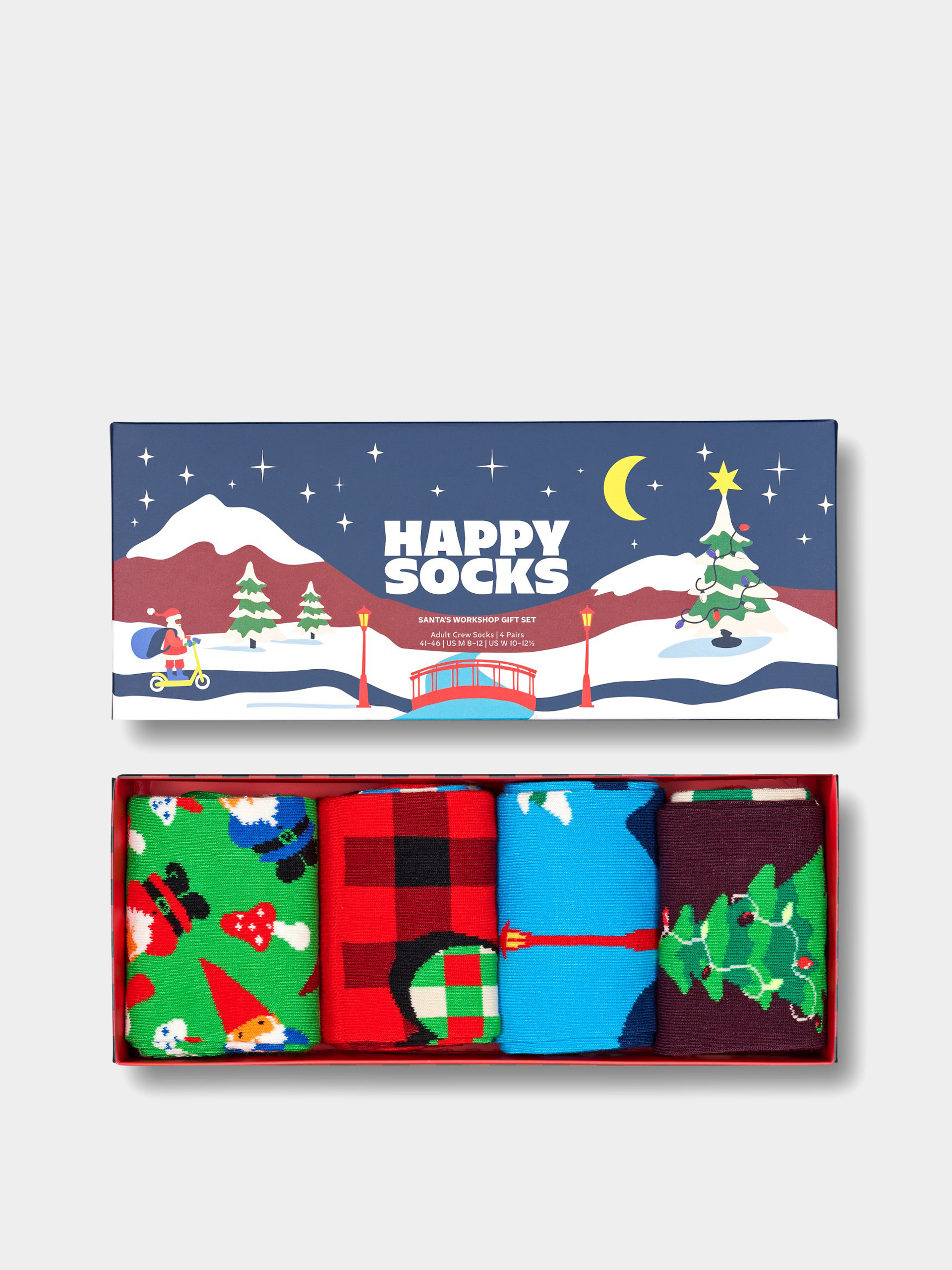 Ponožky Happy Socks 4 Pack Santa's Workshops Gift Set (green)