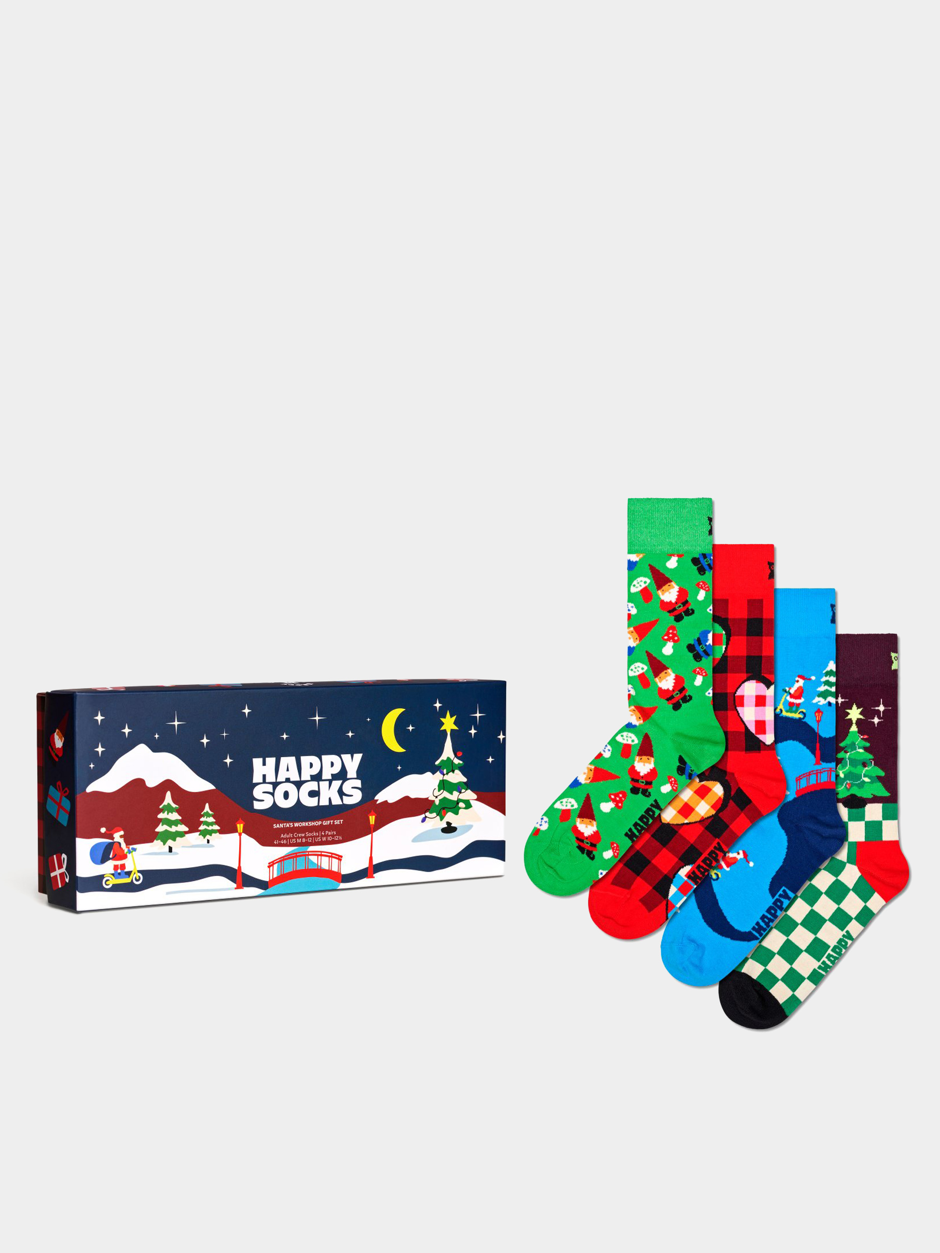 Ponožky Happy Socks 4 Pack Santa's Workshops Gift Set (green)