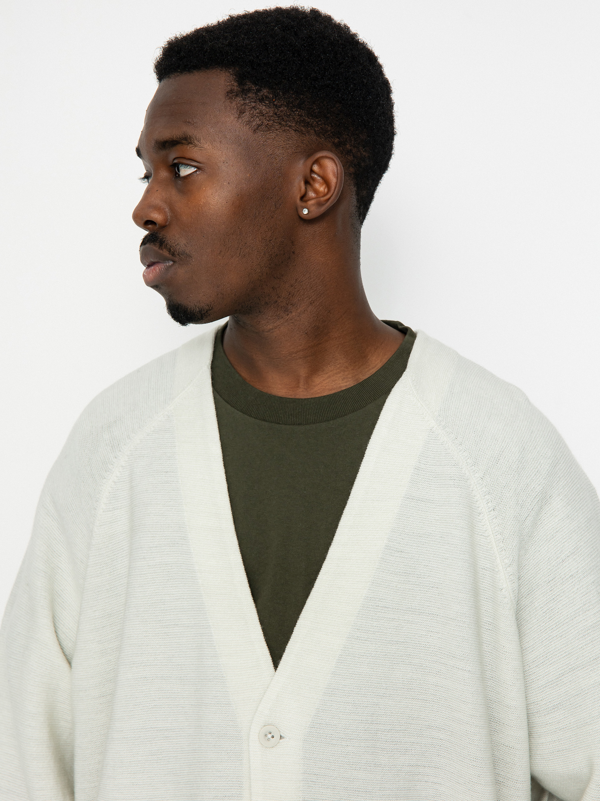 Svetr Nike SB Cardigan - šedá (light bone/white)