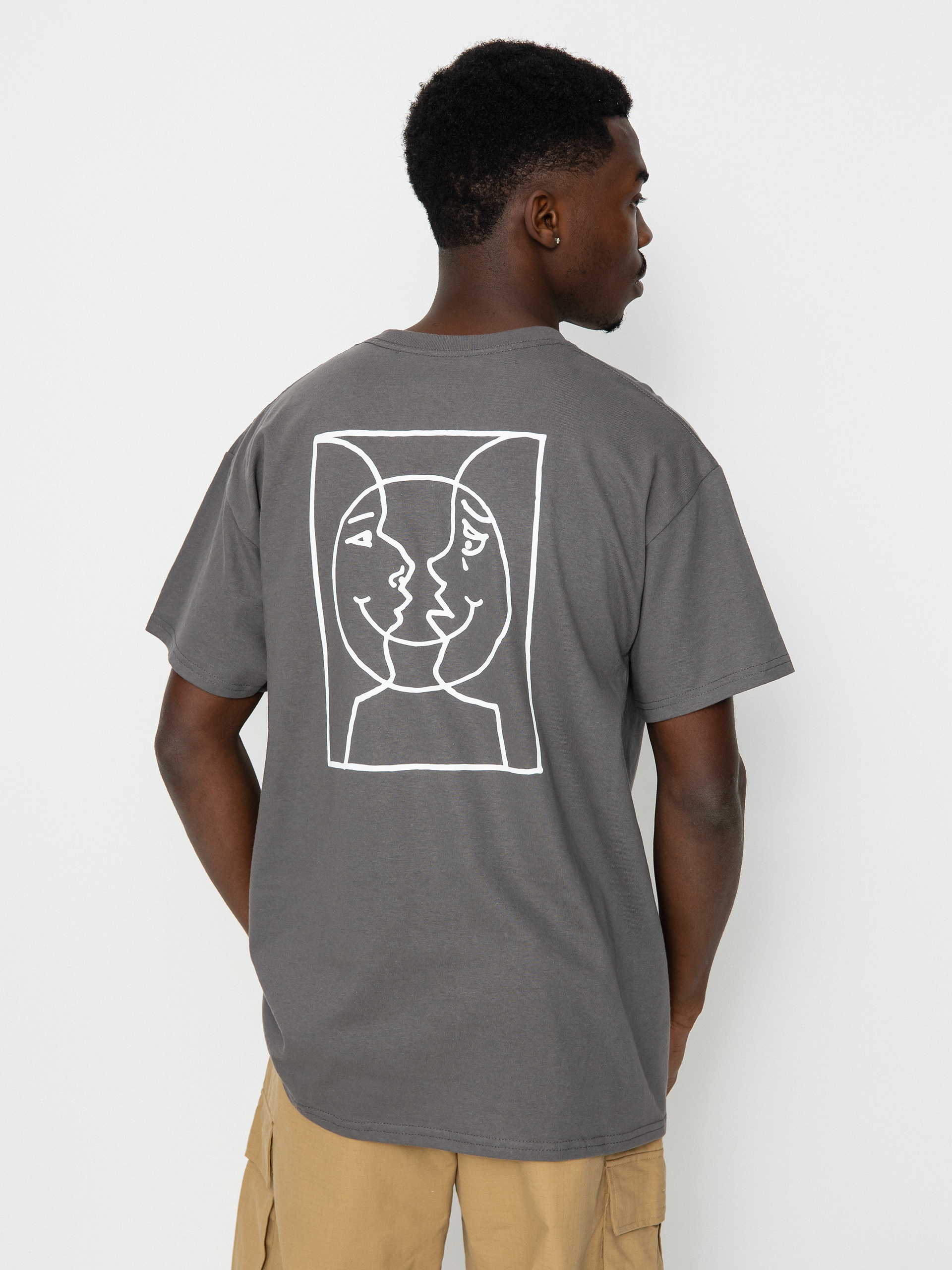 Tričko Krooked Moonsmile Raw (charcoal/white)