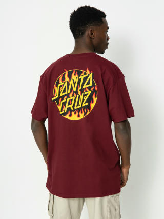 Tričko Santa Cruz X Thrasher Flame Dot (burgundy)