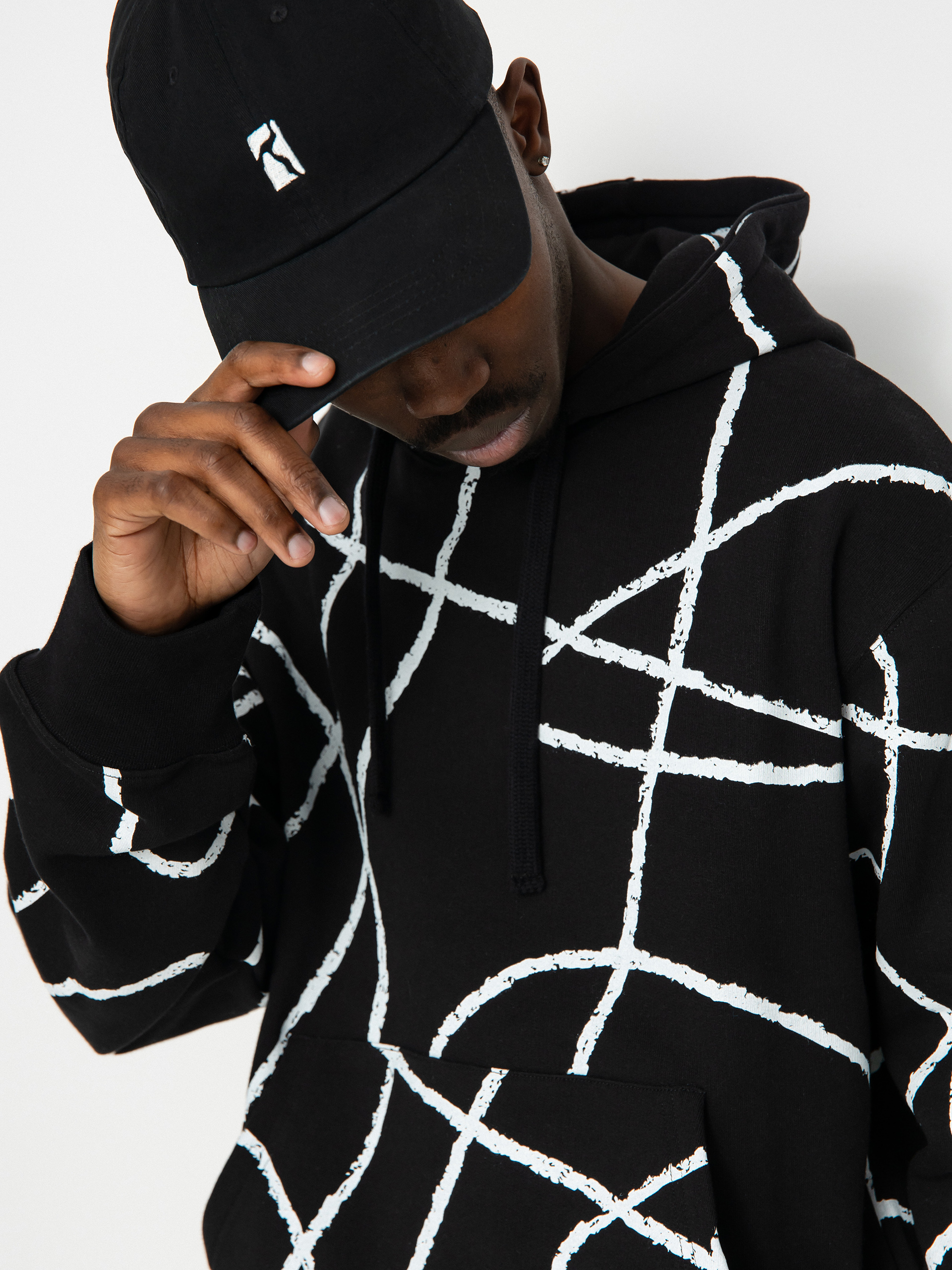 Mikina s kapucí Poetic Collective Doodle Pattern HD (black)