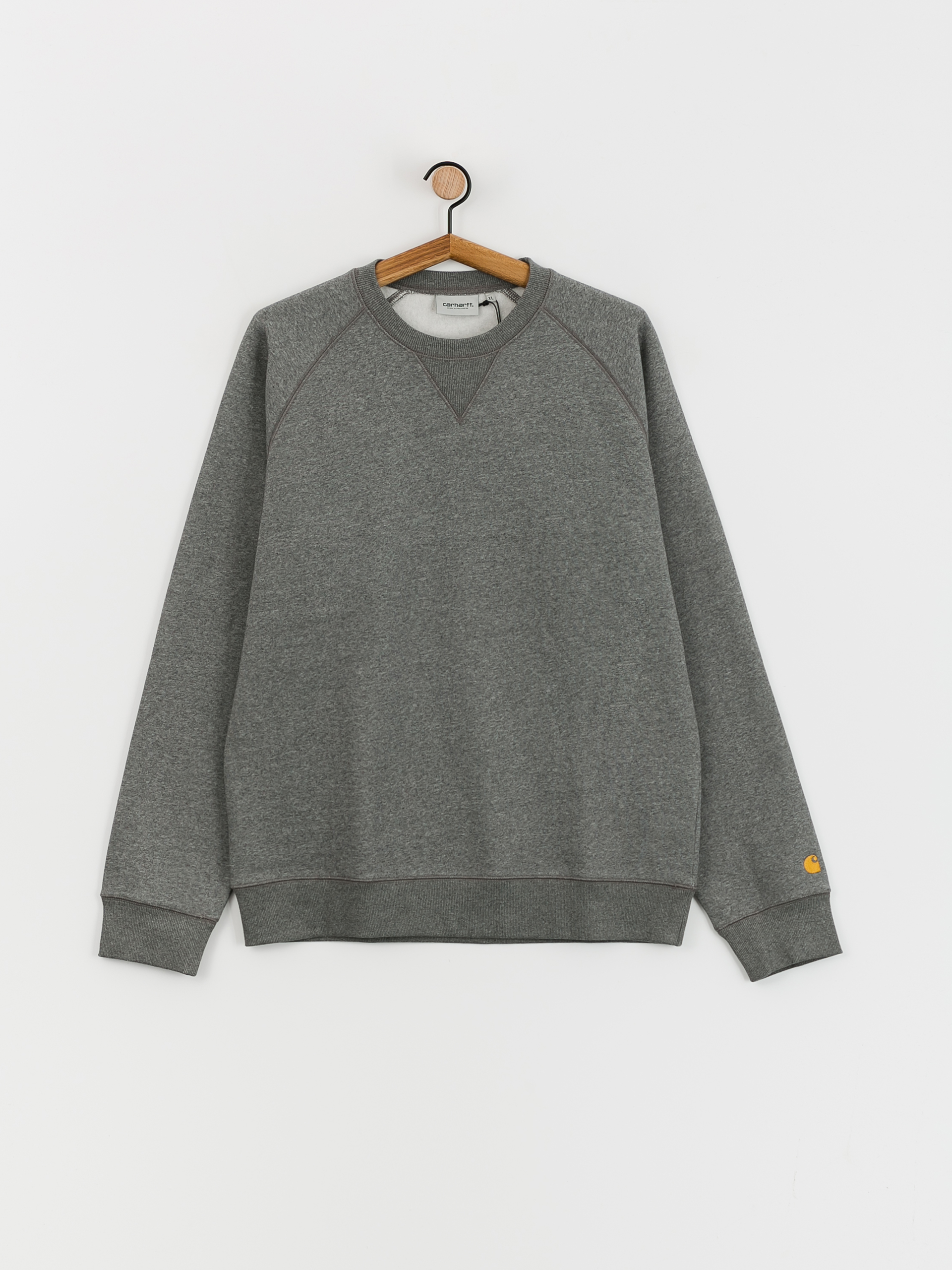 Mikina Carhartt WIP Chase (dark grey heather/gold)