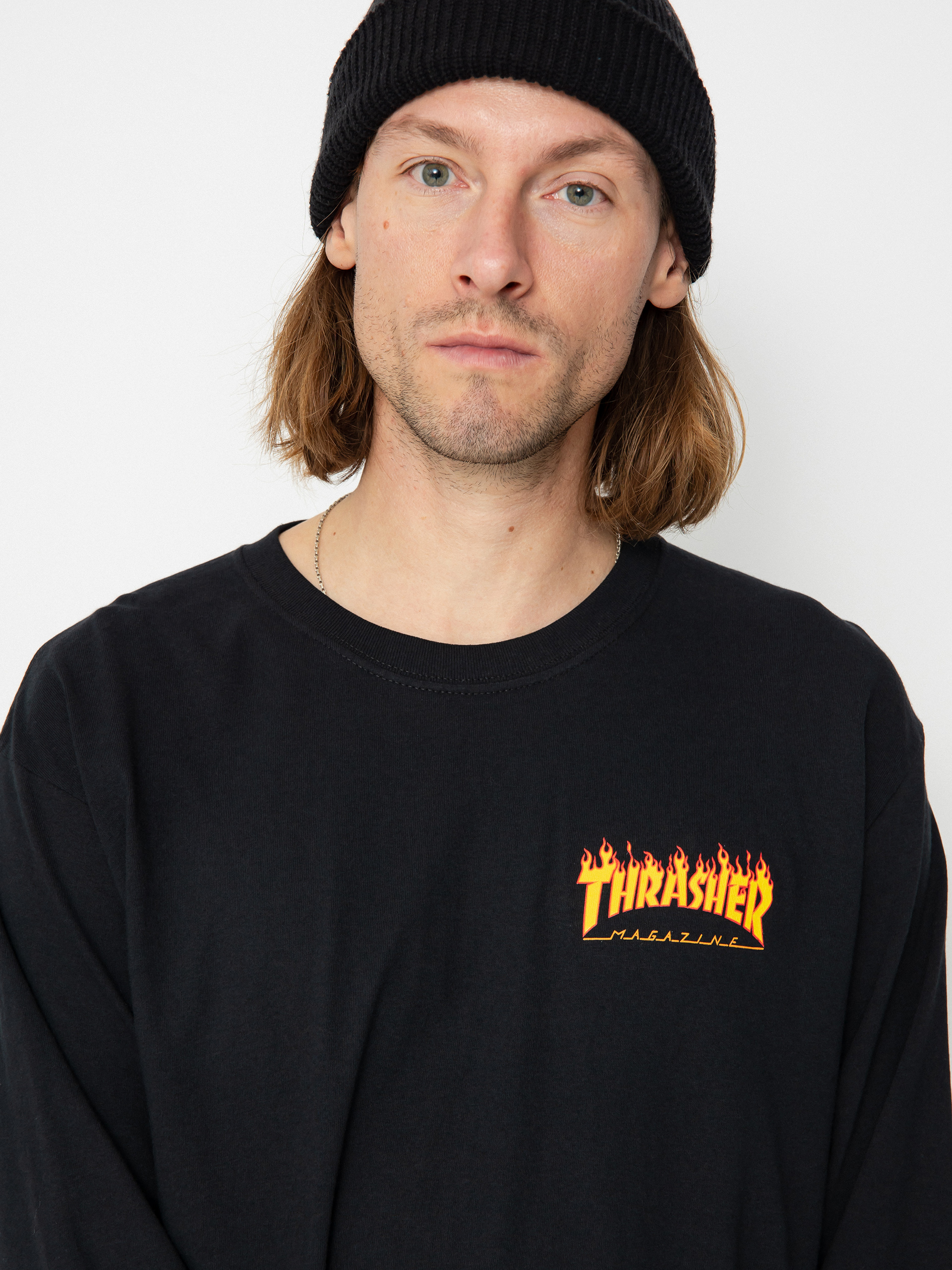 Triko Santa Cruz X Thrasher Flame Dot (black)