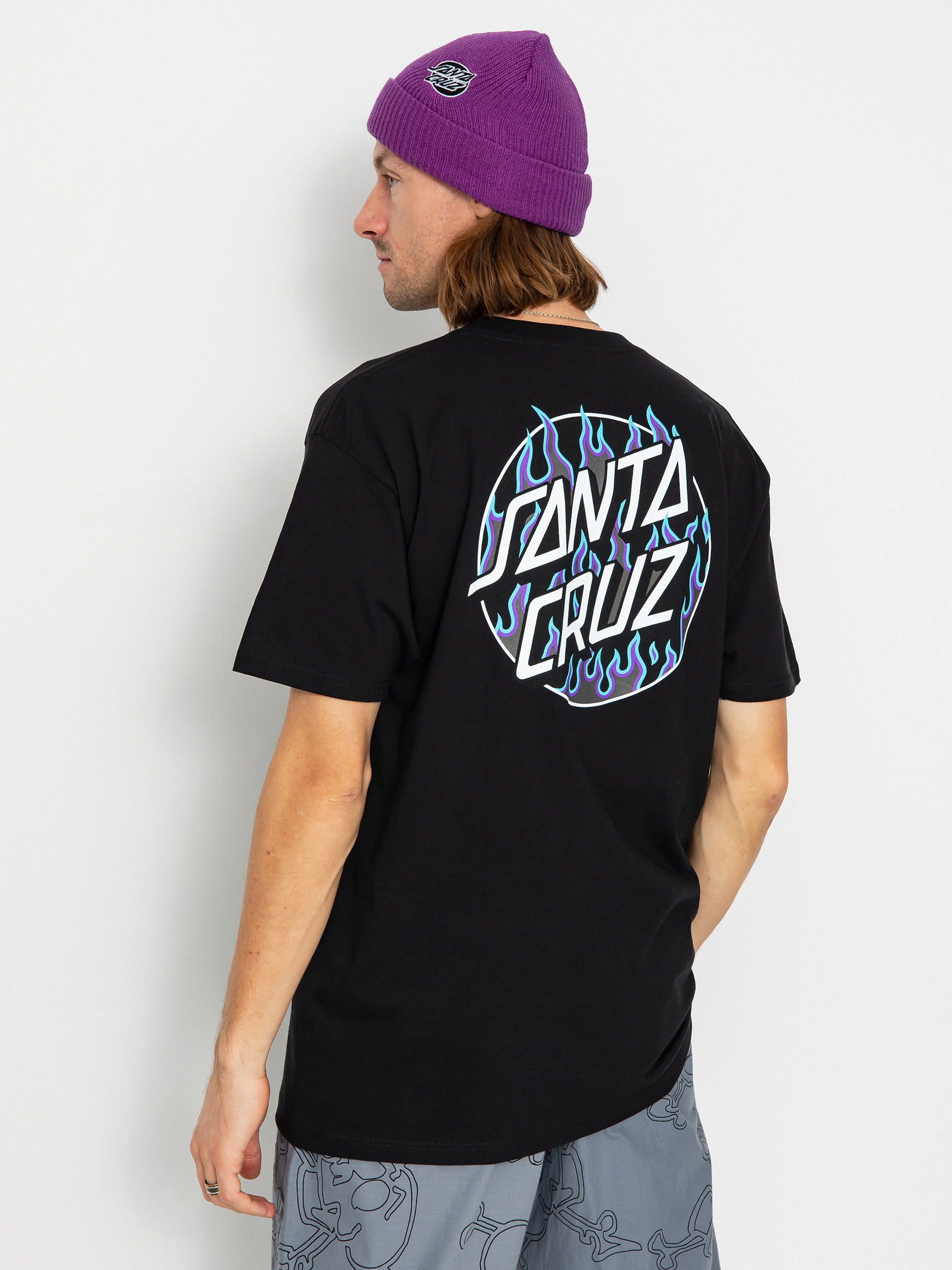 Tričko Santa Cruz X Thrasher Flame Dot (black)