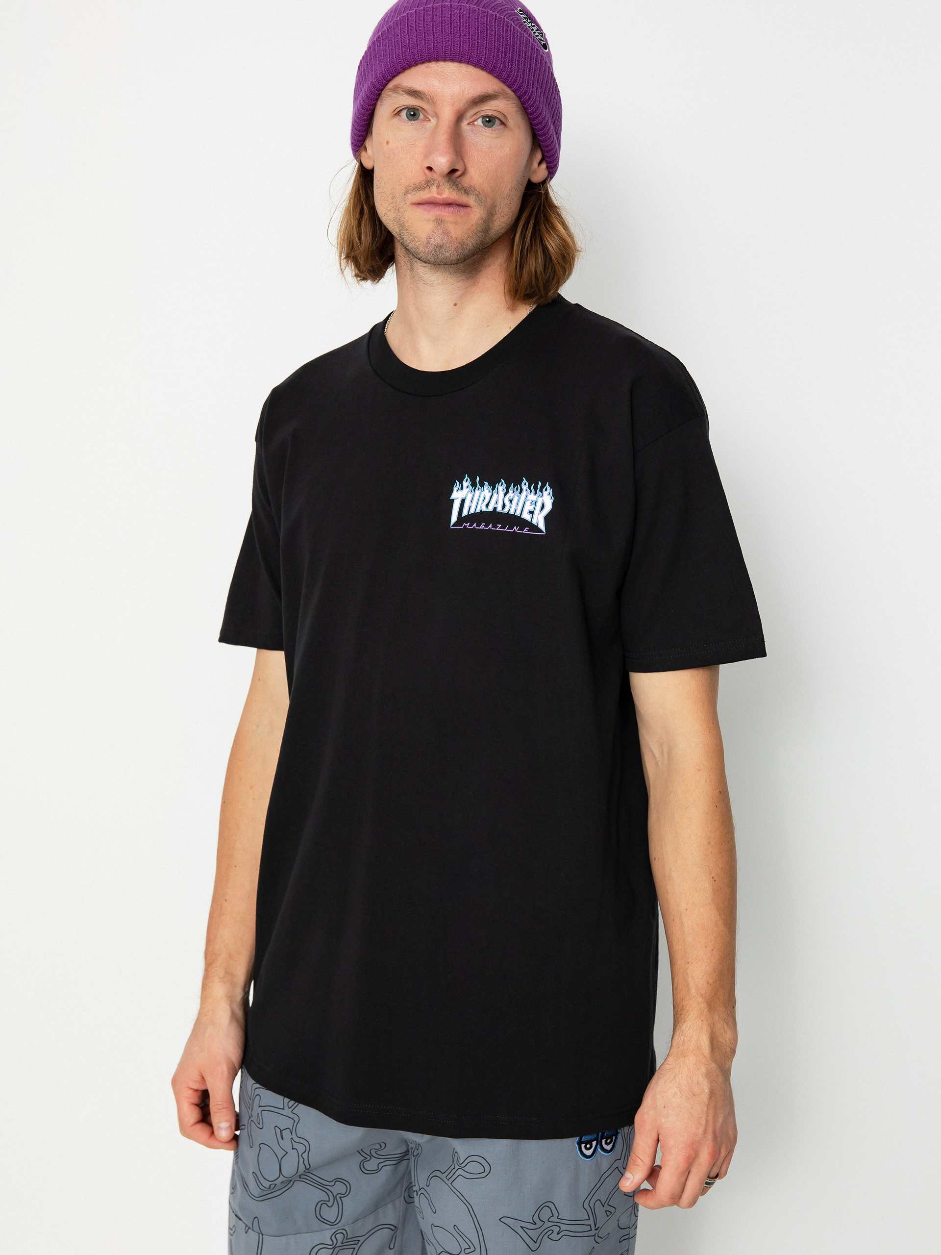 Tričko Santa Cruz X Thrasher Flame Dot (black)