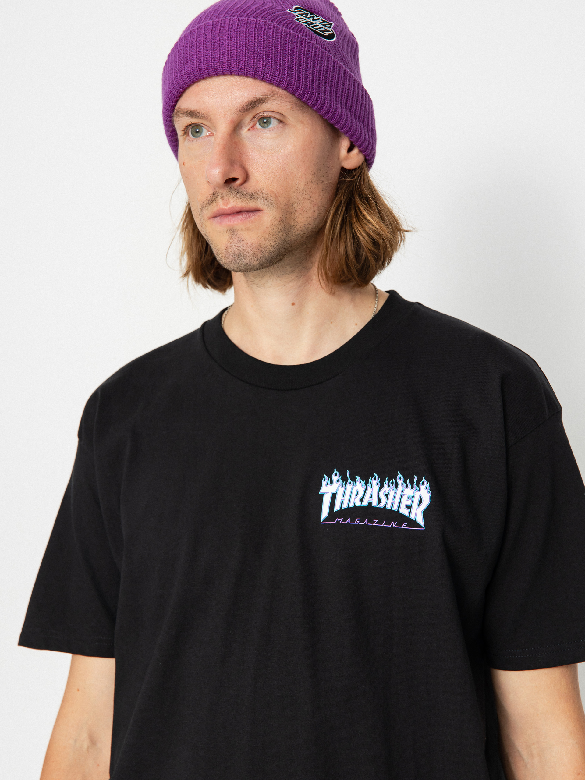 Tričko Santa Cruz X Thrasher Flame Dot (black)