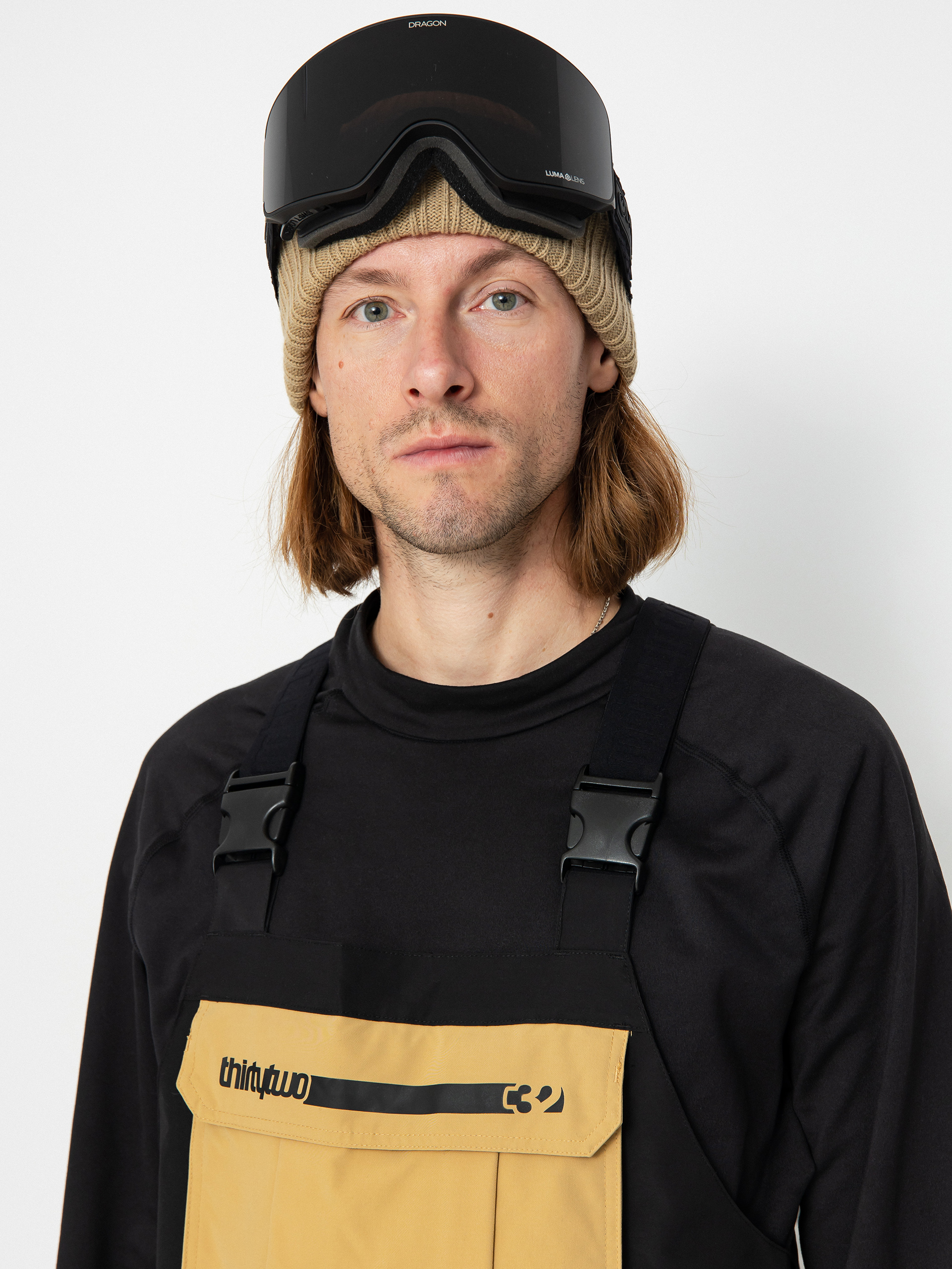Pánské Snowboardové kalhoty ThirtyTwo Basement Bib (black/tan)