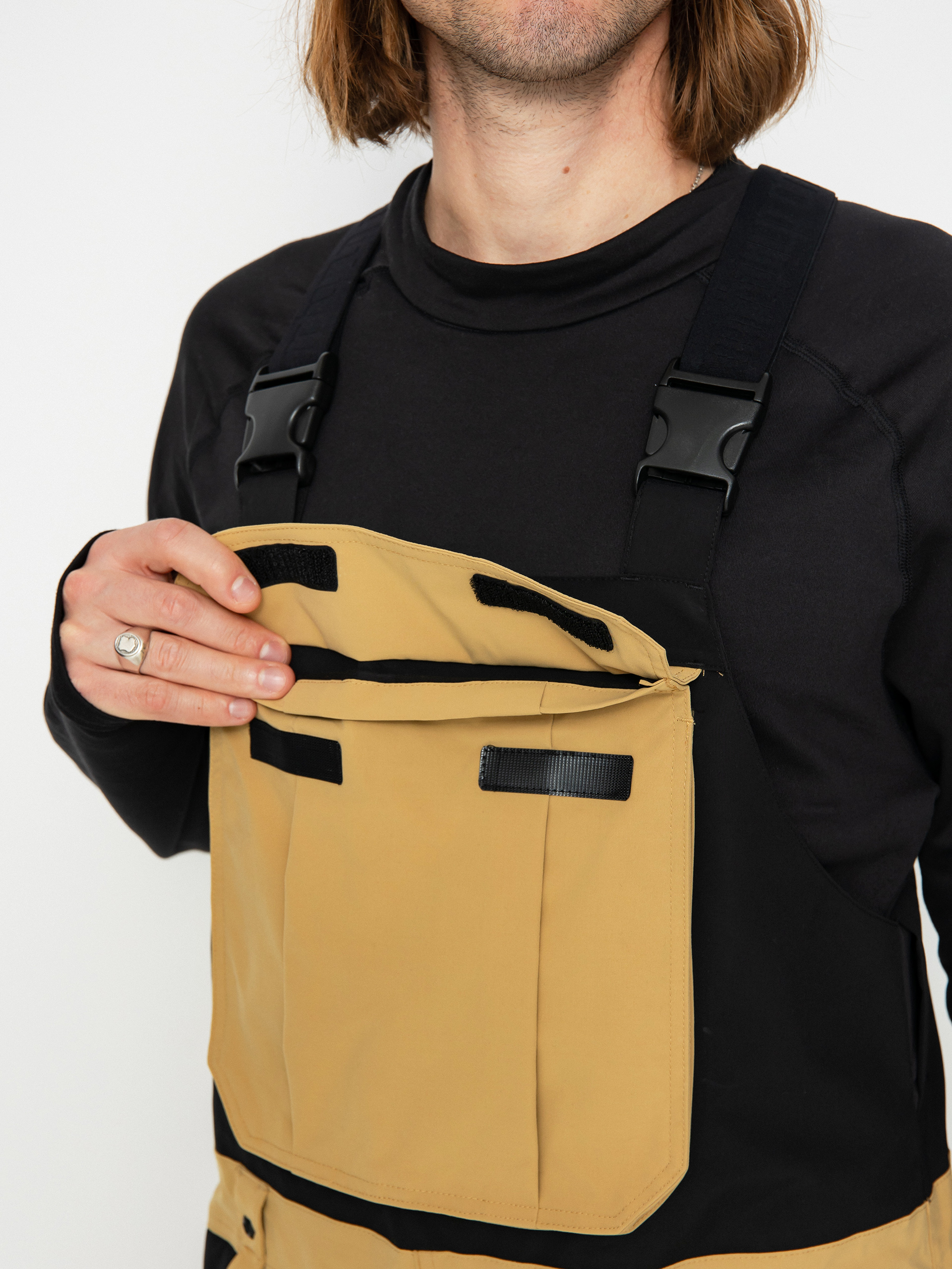 Pánské Snowboardové kalhoty ThirtyTwo Basement Bib (black/tan)