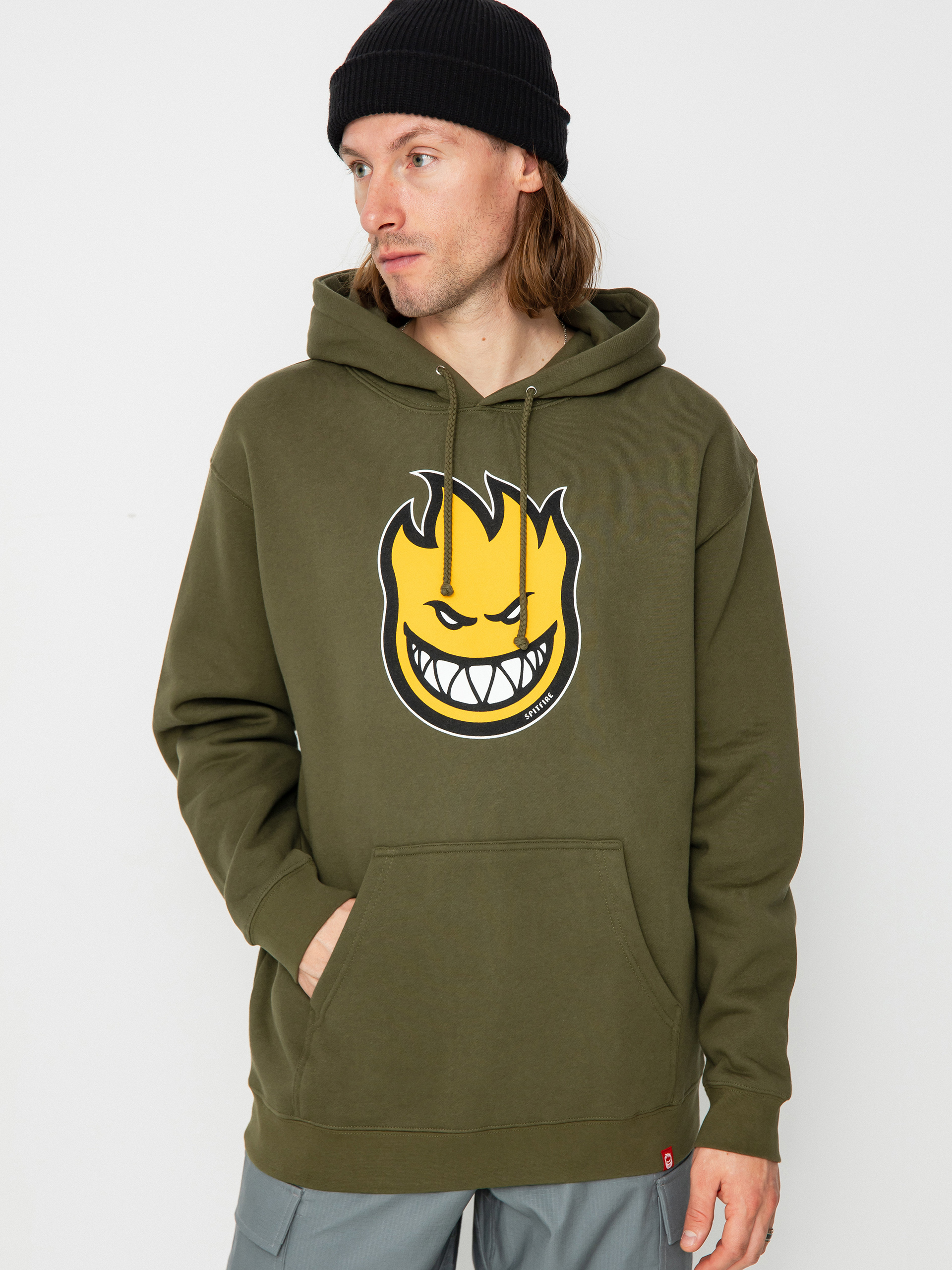 Mikina s kapucí Spitfire Bghd Fl HD (army green/gold/black)