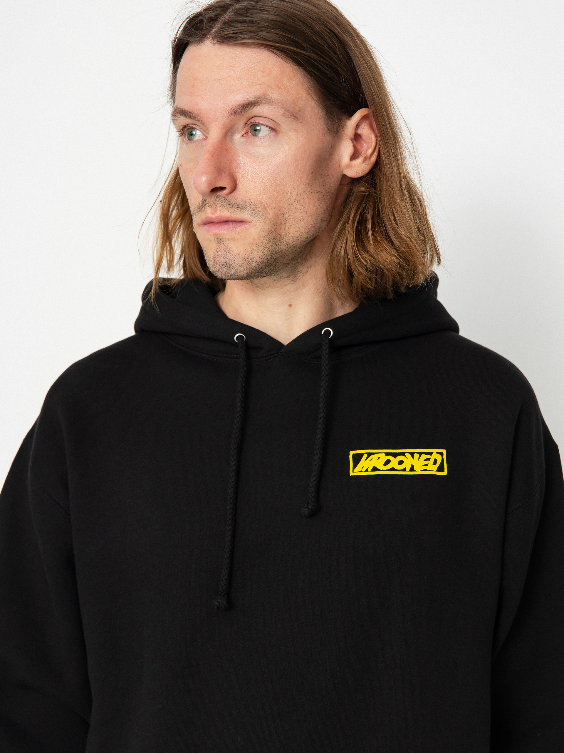 Mikina s kapucí Krooked Moonsmile Raw HD (black/yellow)