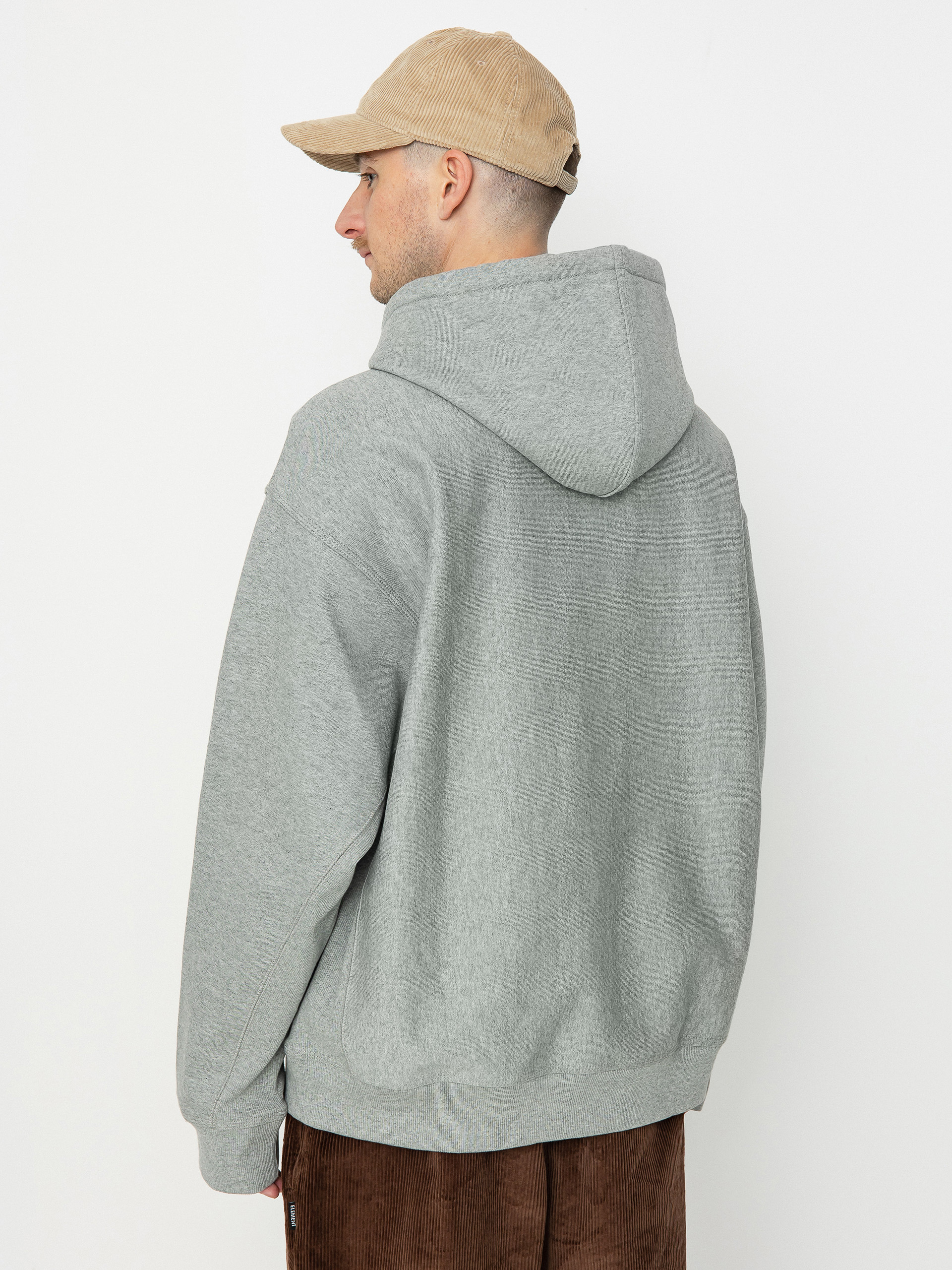 Mikina s kapucí Carhartt WIP American Script HD (grey heather)
