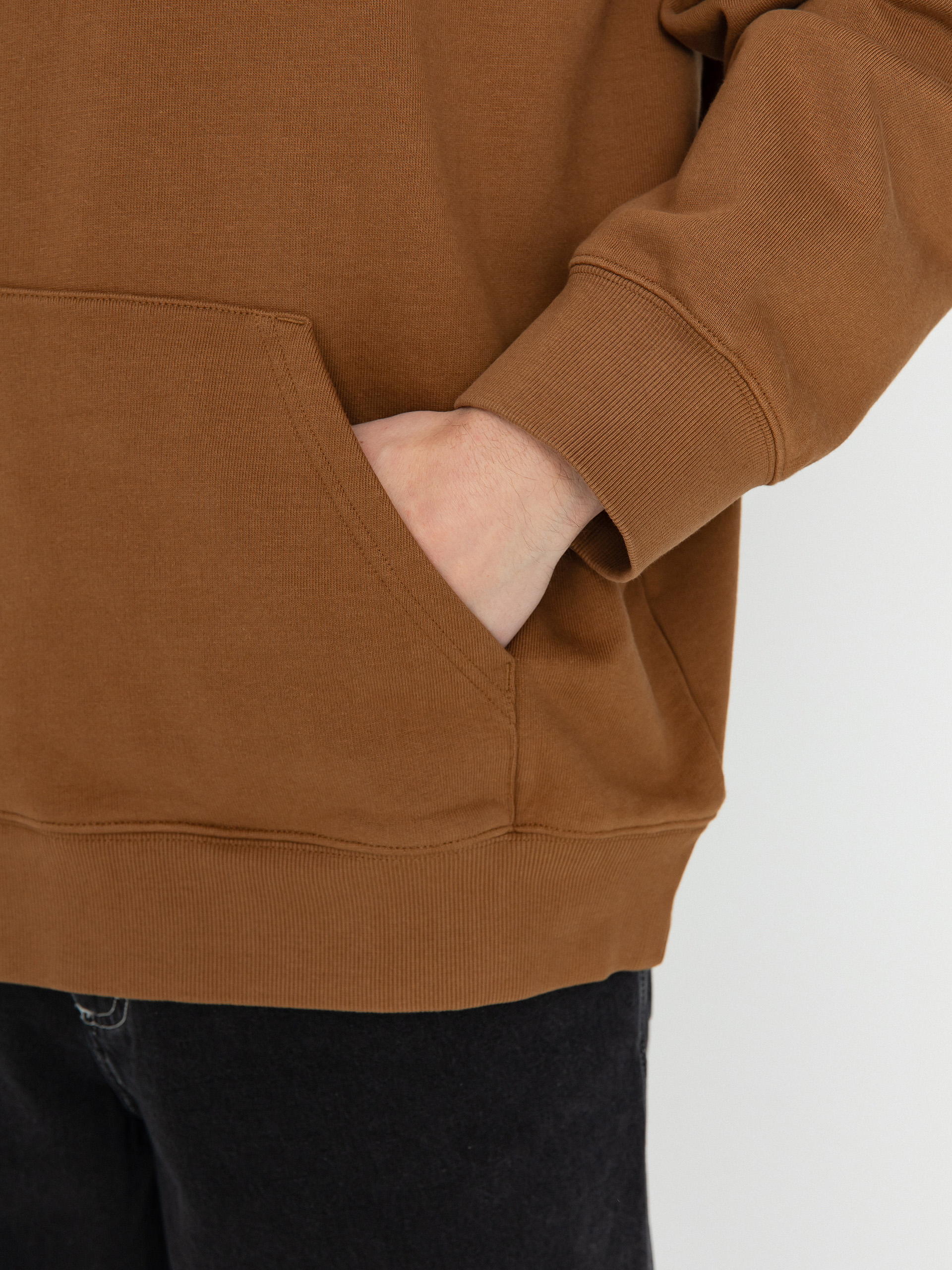 Mikina s kapucí Carhartt WIP Onyx Script HD (hamilton brown/black)