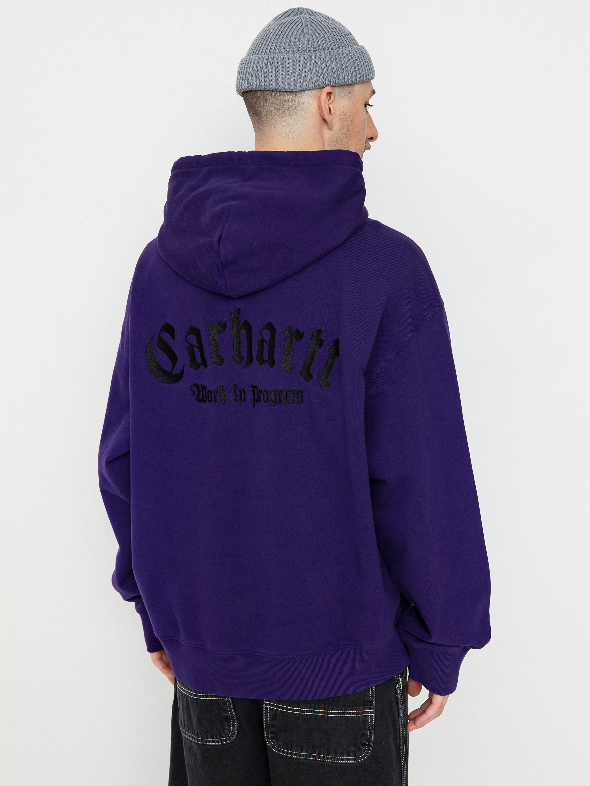 Mikina s kapucí Carhartt WIP Onyx Script HD (tyrian/black)