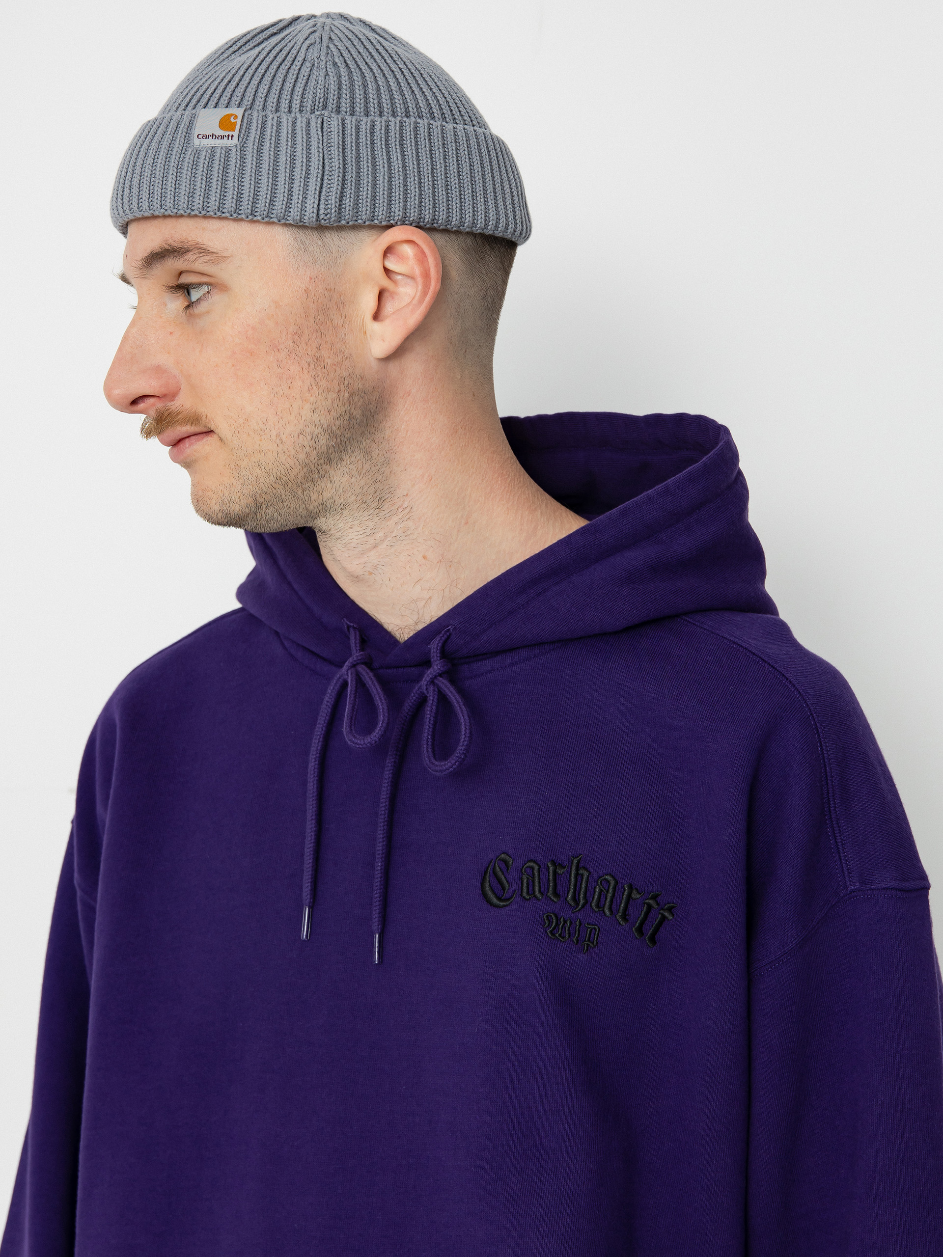 Mikina s kapucí Carhartt WIP Onyx Script HD (tyrian/black)