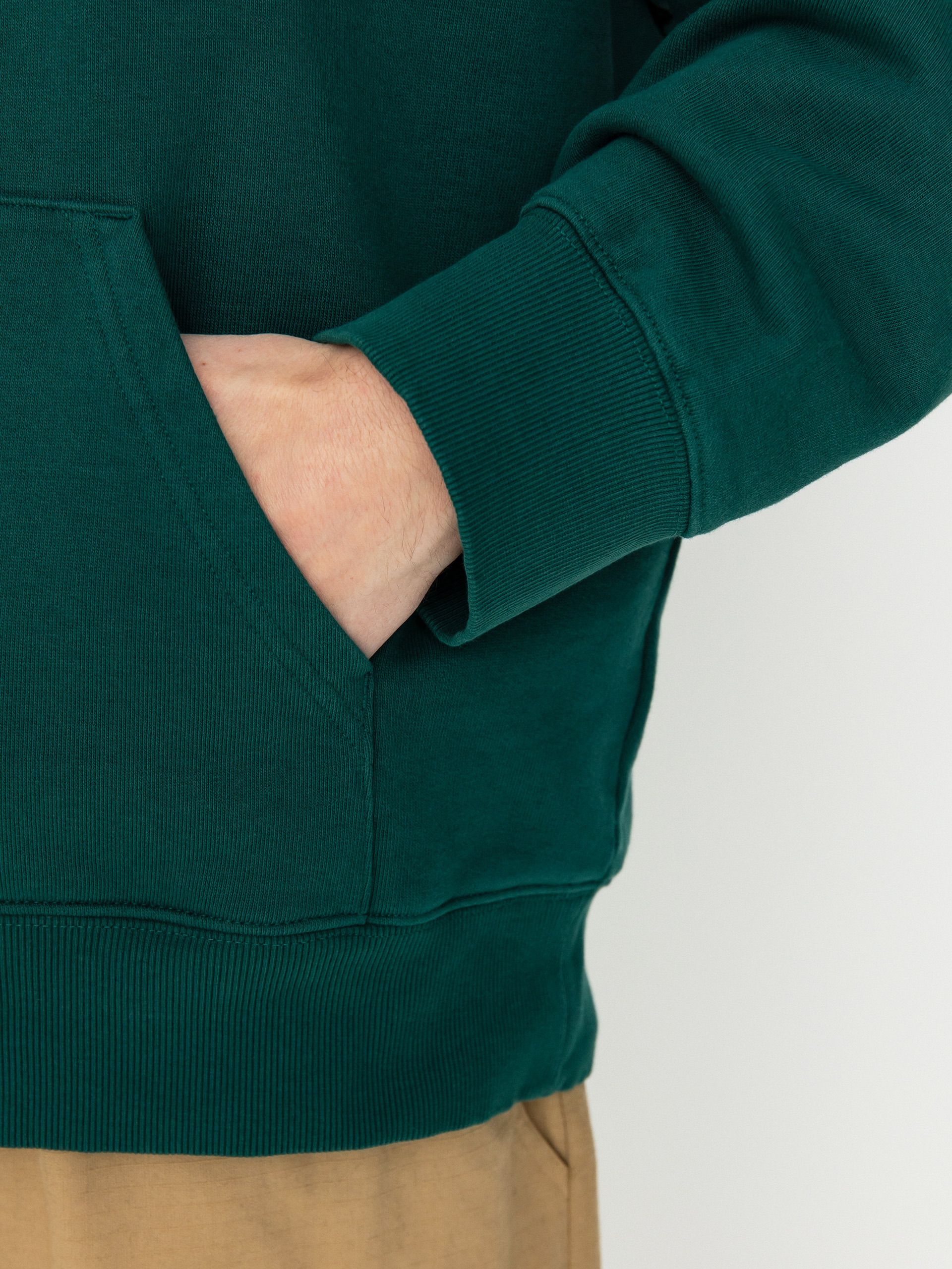 Mikina s kapucí Carhartt WIP Onyx Script HD (chervil/white)