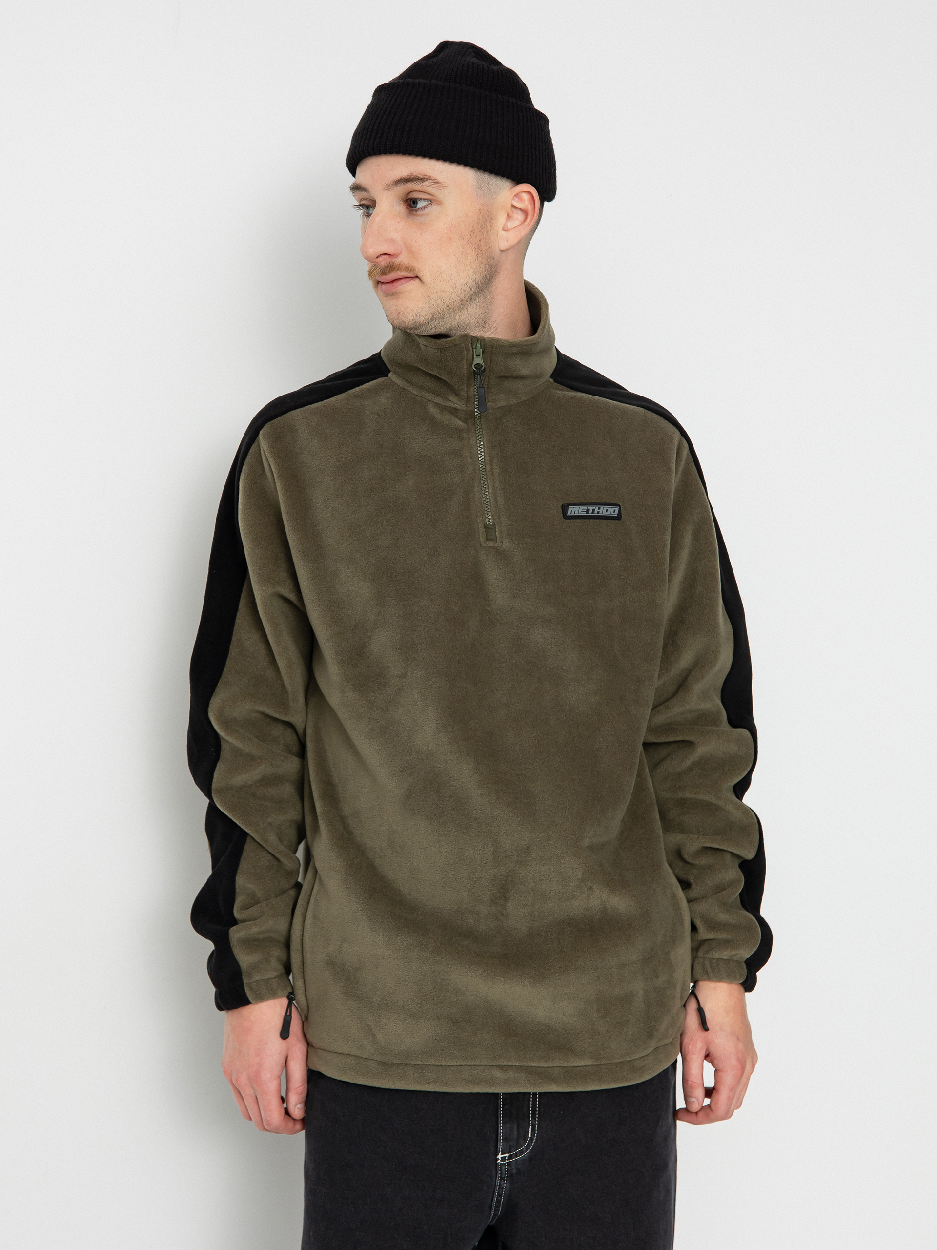 Fleecová mikina Method Fast Times 1/4 Zip (khaki/black)