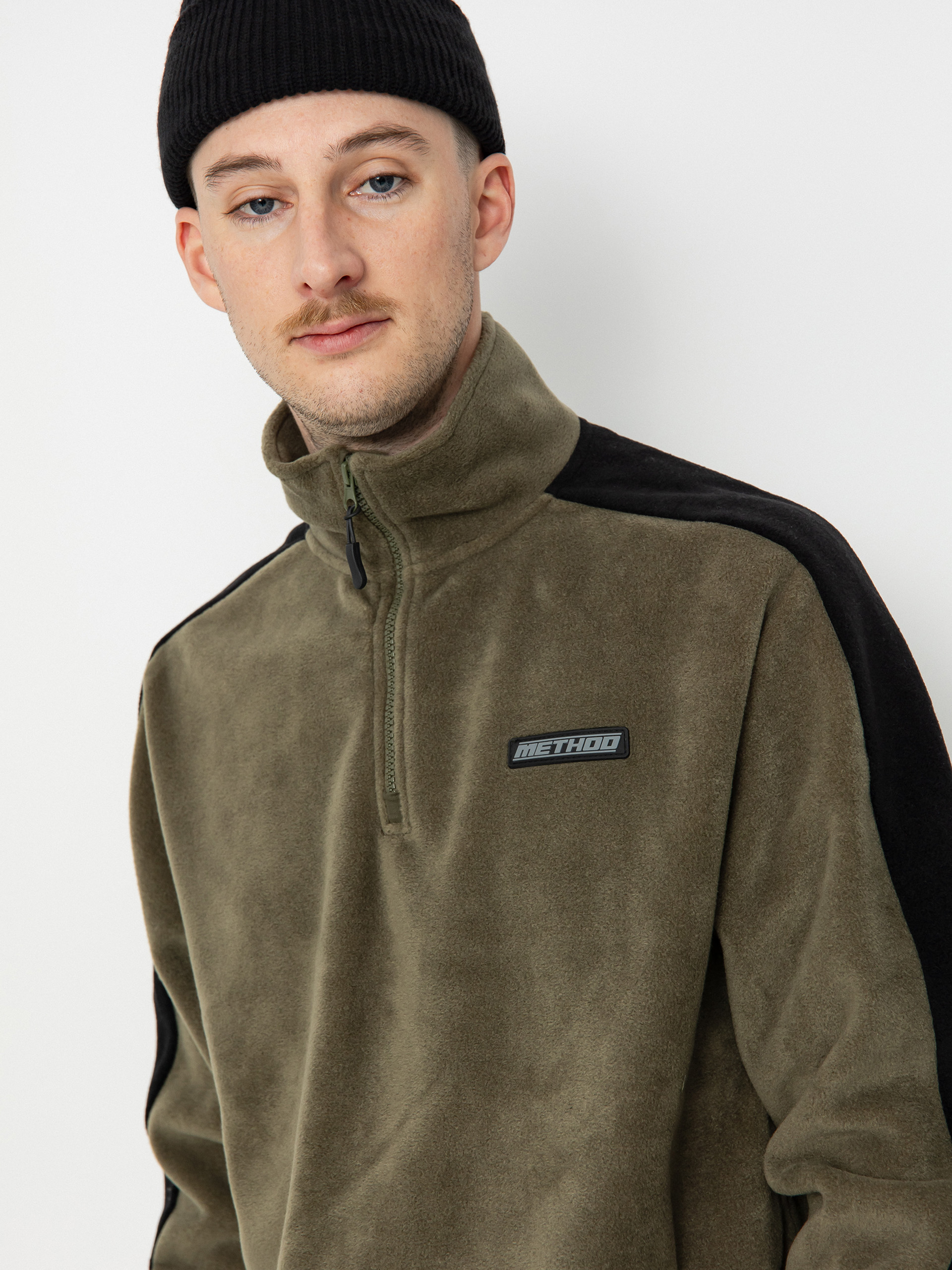 Pánský Fleecová mikina Method Fast Times 1/4 Zip (khaki/black)