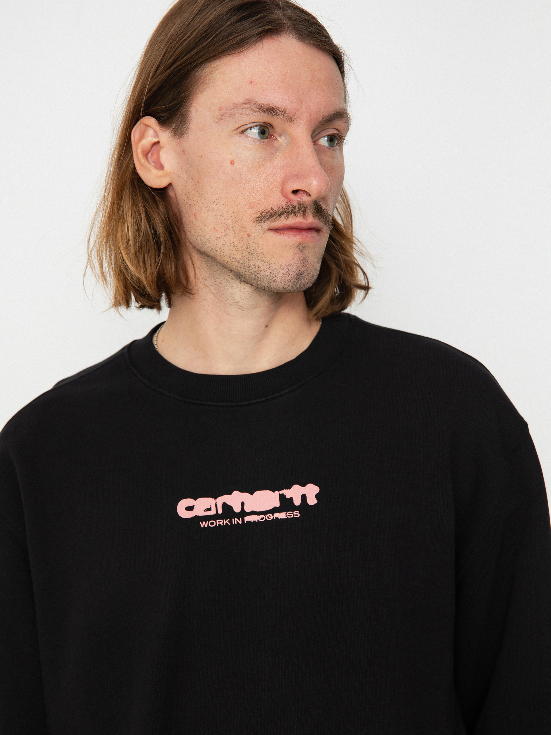 Mikina Carhartt WIP Ink Bleed (black/pink)