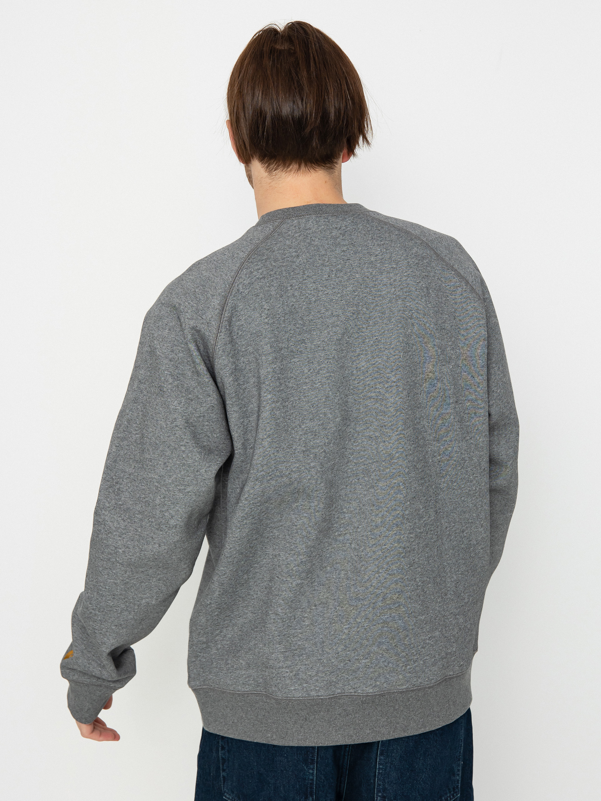 Mikina Carhartt WIP Chase (dark grey heather/gold)