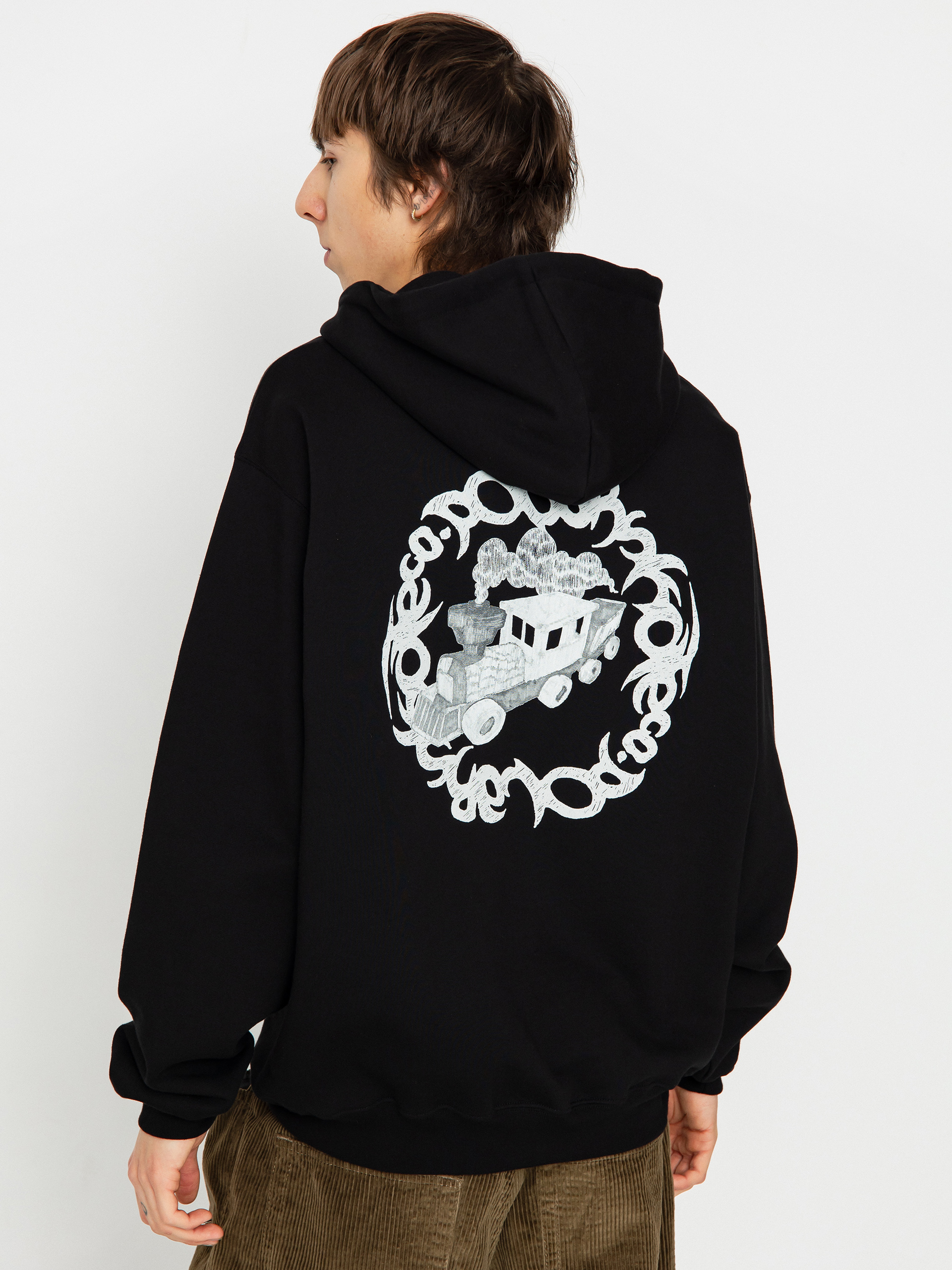 Mikina s kapucí Polar Skate Hijack Dave HD (black)