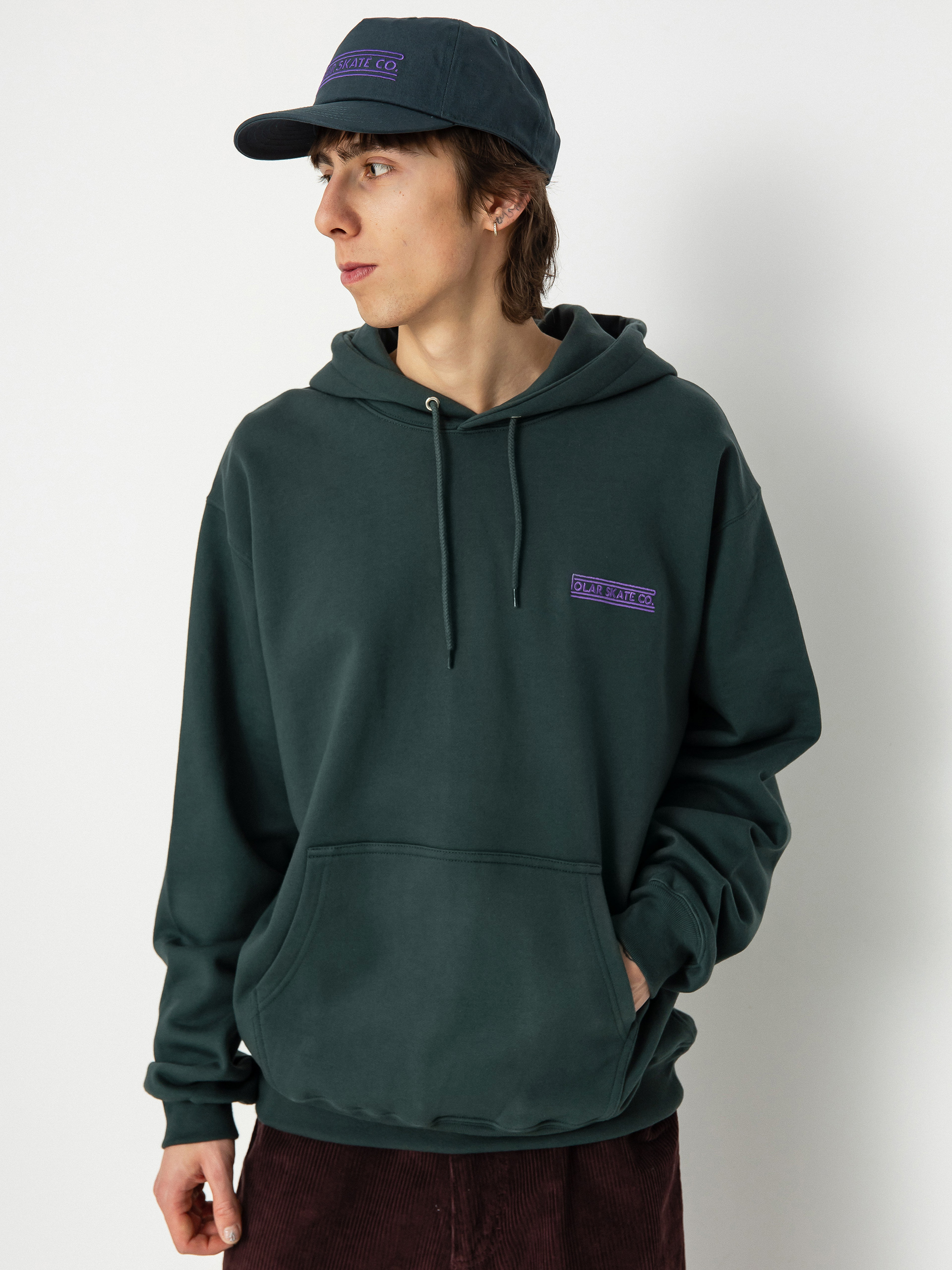 Mikina s kapucí Polar Skate Stretch Logo Dave HD (dark teal)