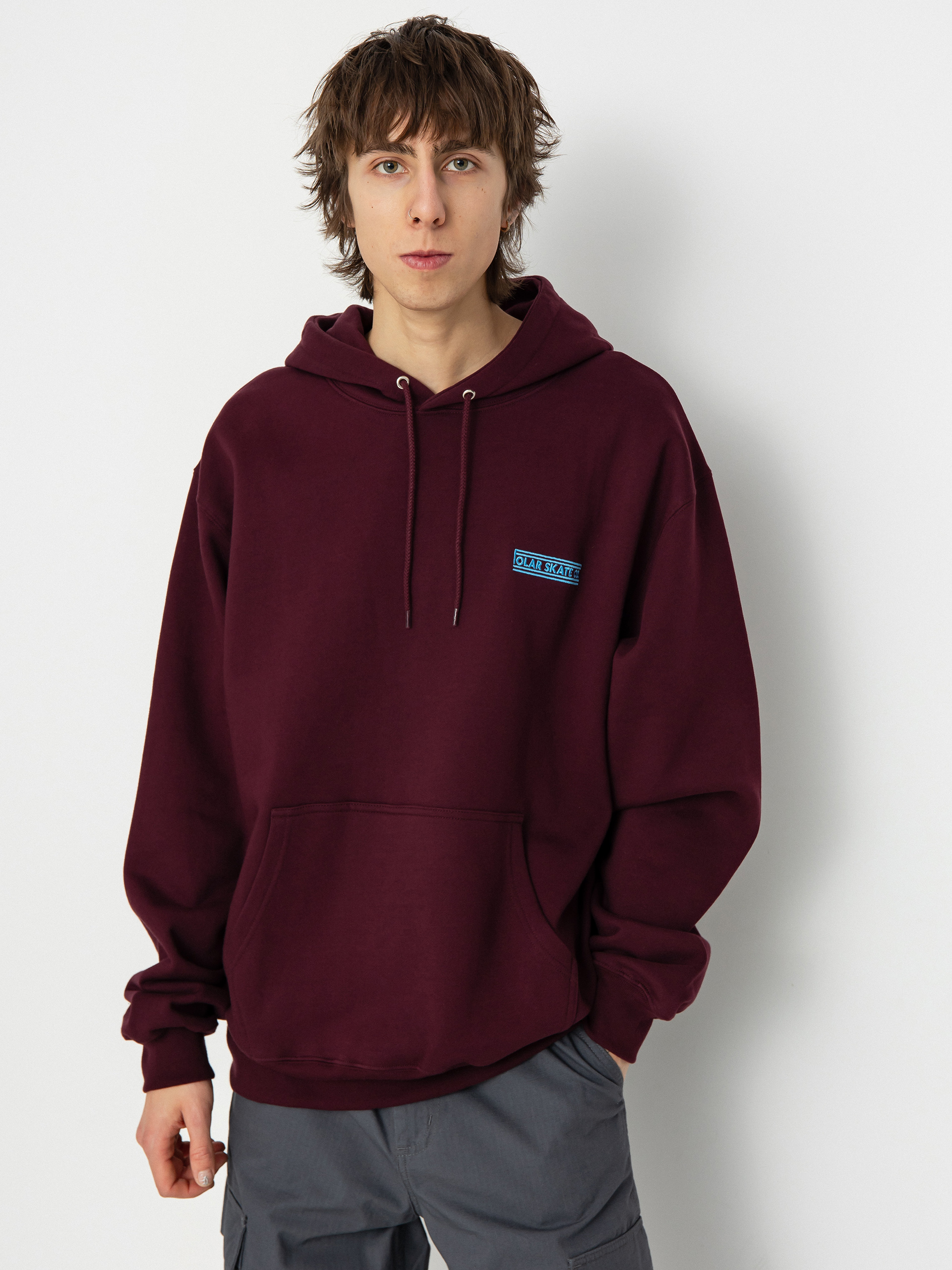 Mikina s kapucí Polar Skate Stretch Logo Dave HD (dark wine)