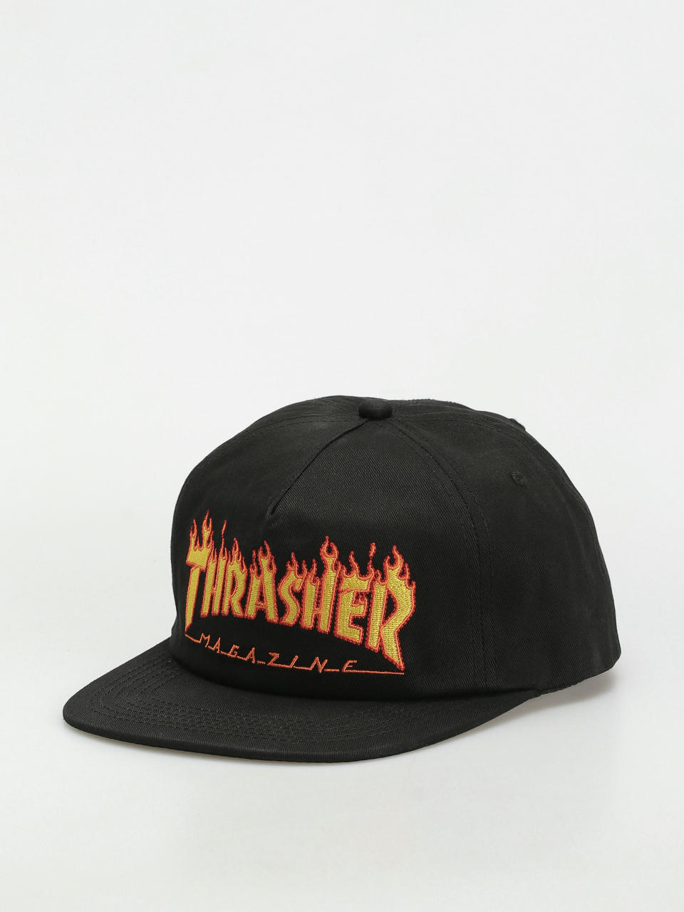 Kšiltovka Thrasher Flame Embroidered (black)