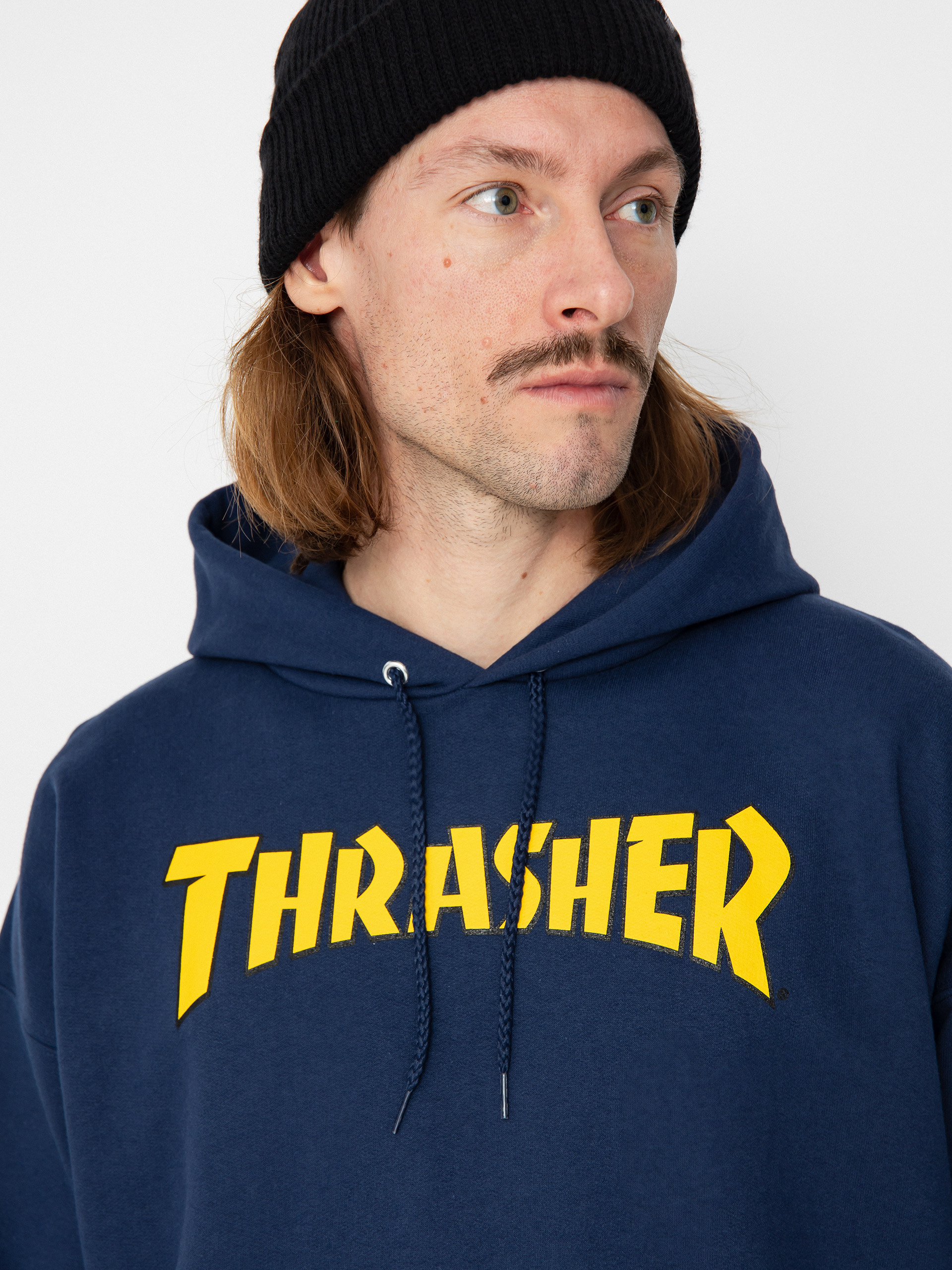 Mikina s kapucí Thrasher Cover Logo HD (navy)