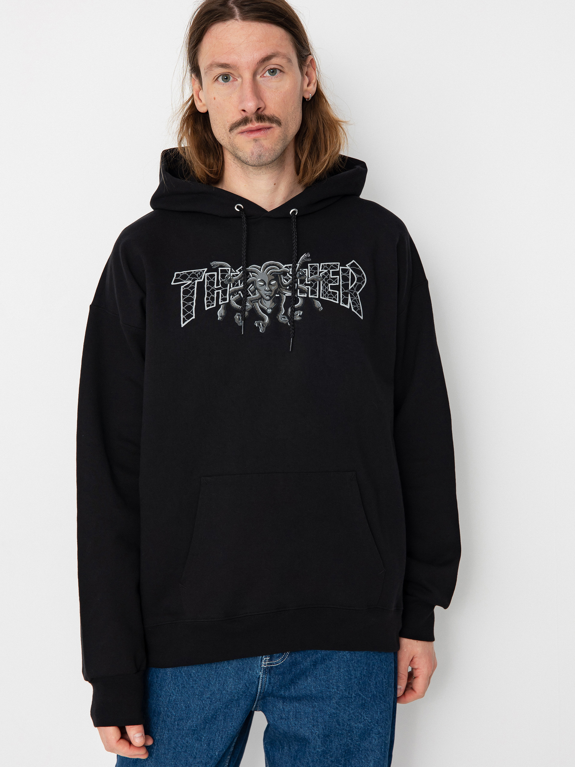 Mikina s kapucí Thrasher Medusa HD (black)