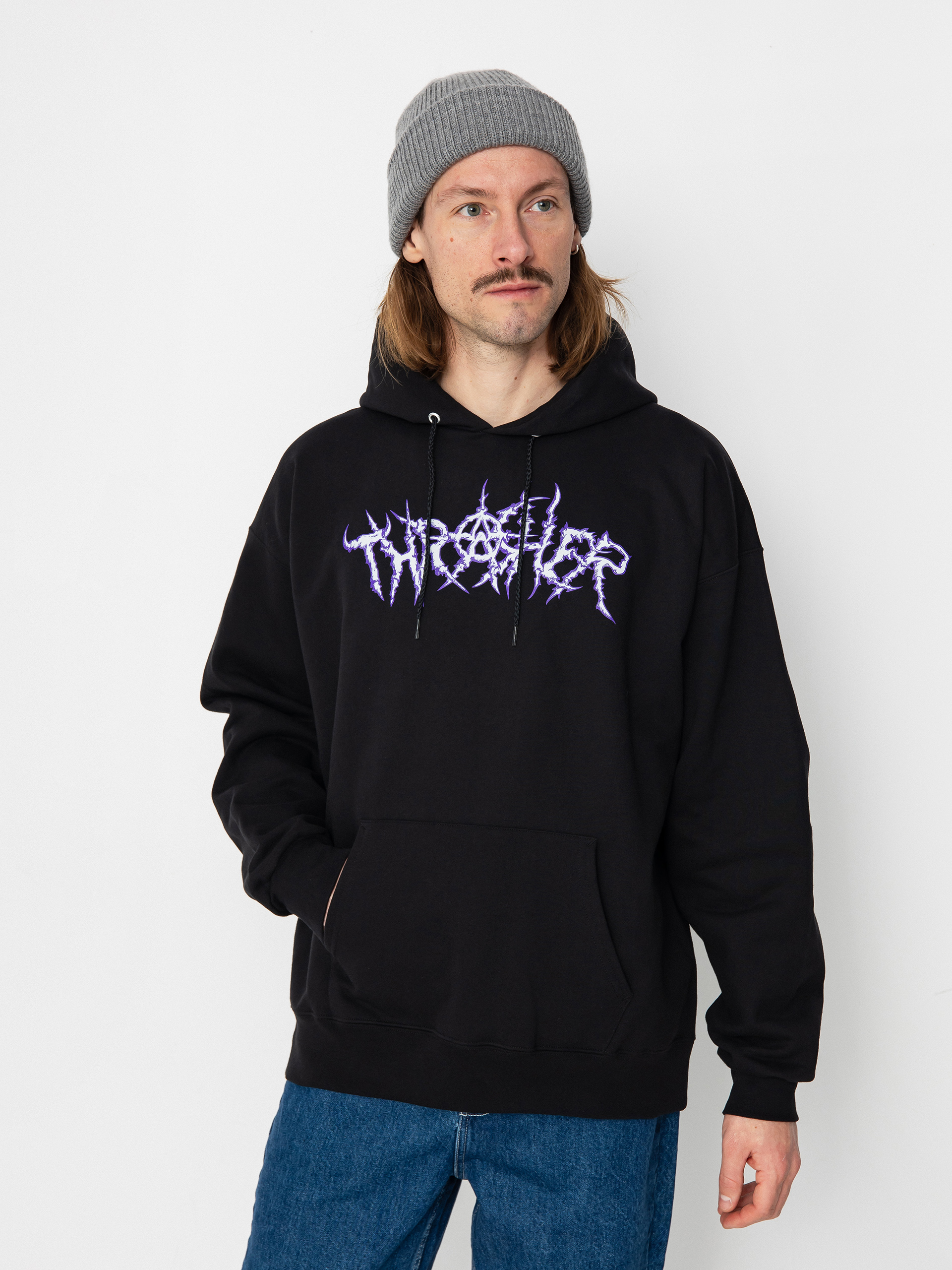 Mikina s kapucí Thrasher Thorns HD (black)